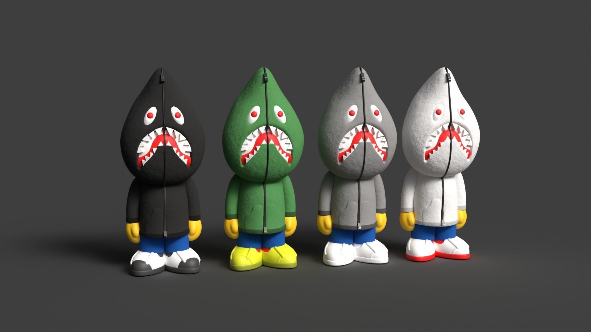 SHARKY- A BATHING APE - BAPE - HOODIE FIGURE 3D print model_5