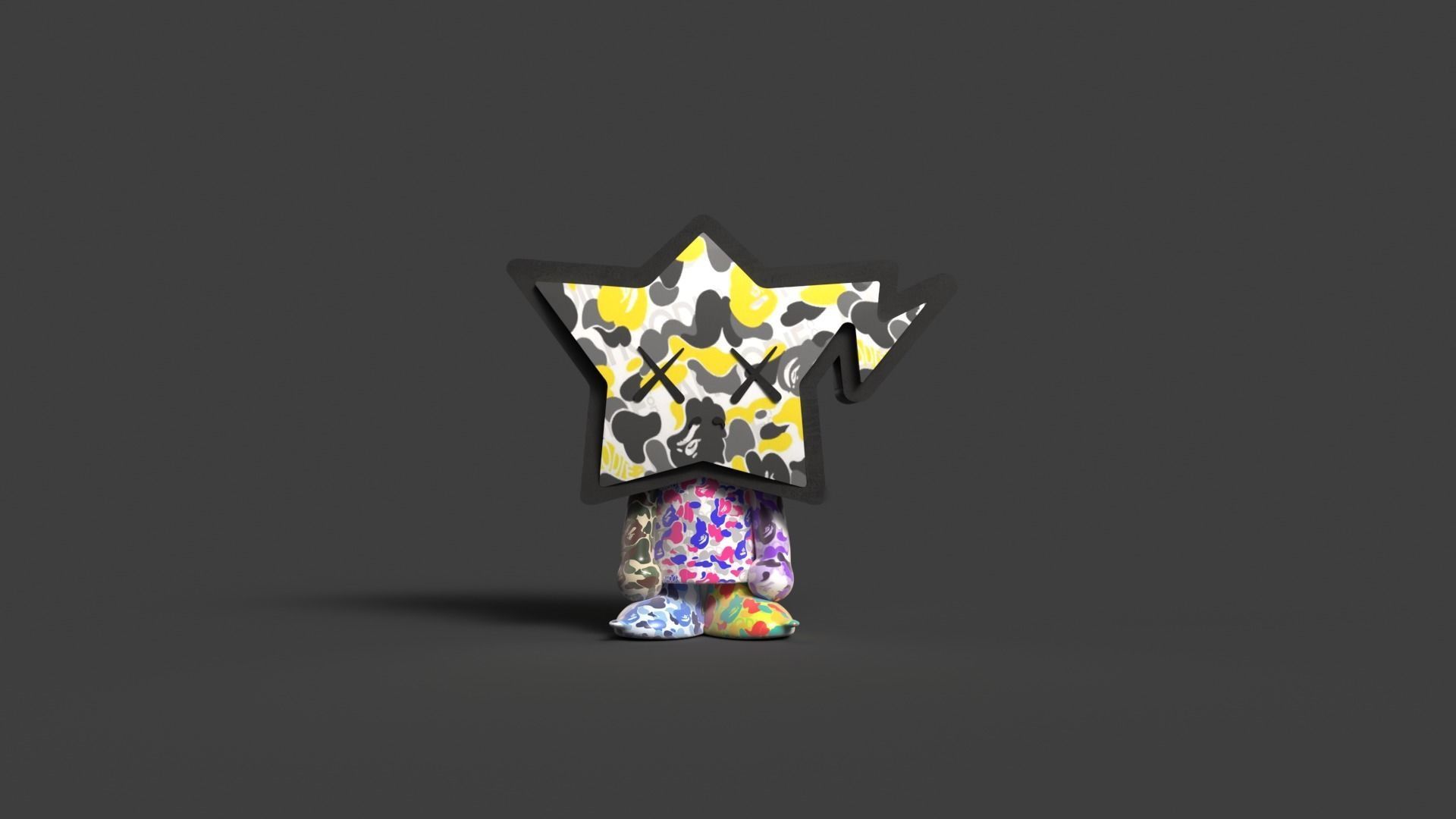 BABY MILO KAWS STAR CARTOON ART TOY 3D model 3D printable | CGTrader