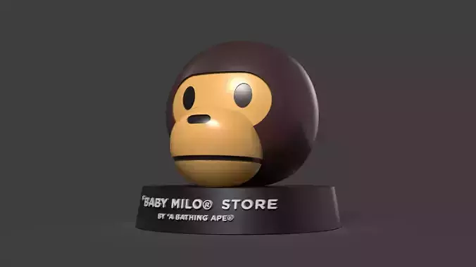 BABY MILO HEAD DISPLAY- BY A BATHING APE-BAPE 3D print model