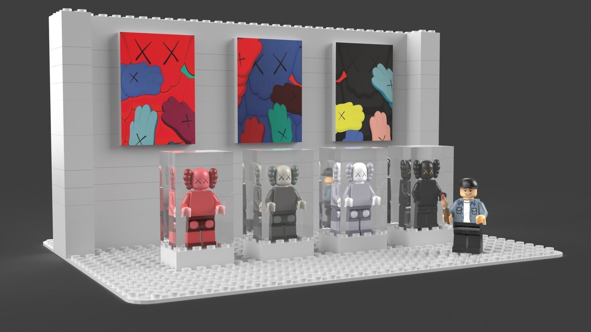 KAWS X LEGO-LEGO SET - BUILDABLE PRINT 3D print model_1