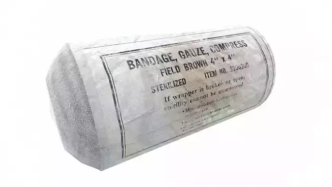 Medical emergency gauze bandage roll da1 Low-poly 3D model