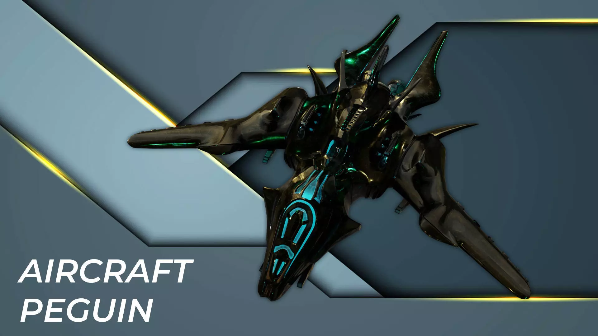 Peguin aircraft spaceship Low-poly 3D model