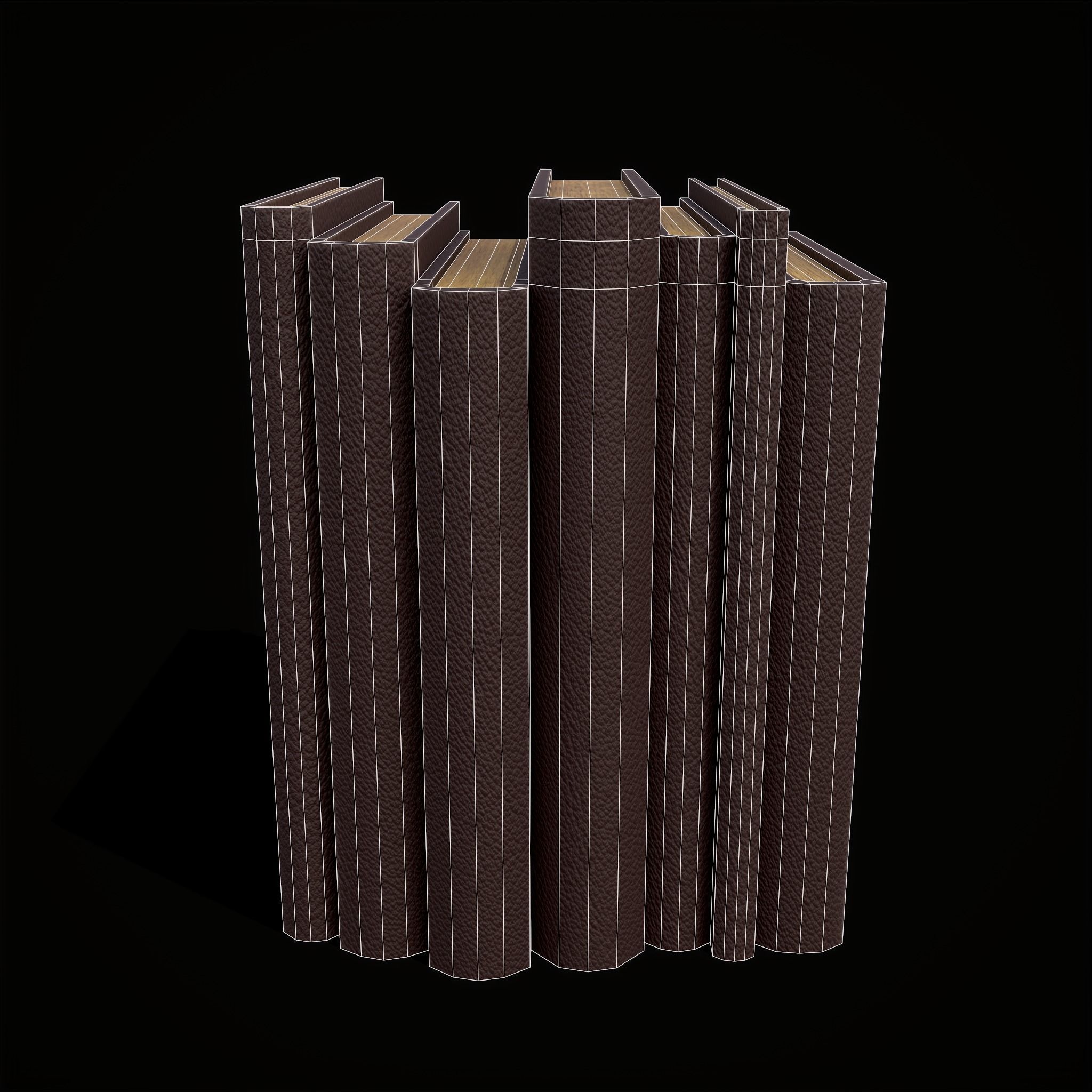 Simple Red Leather Books Low-poly 3D model_12