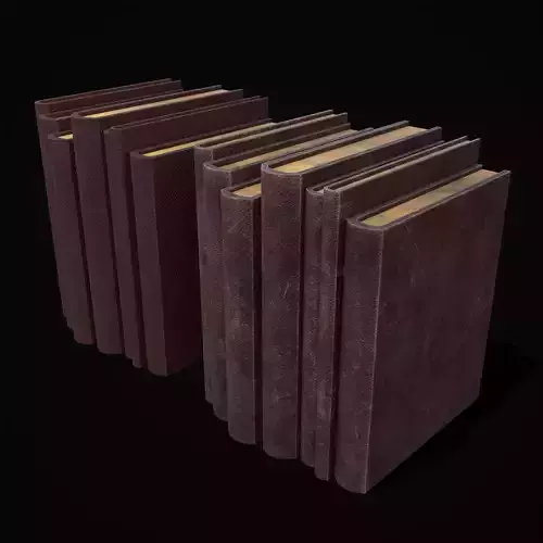 Simple Red Leather Books Low-poly 3D model
