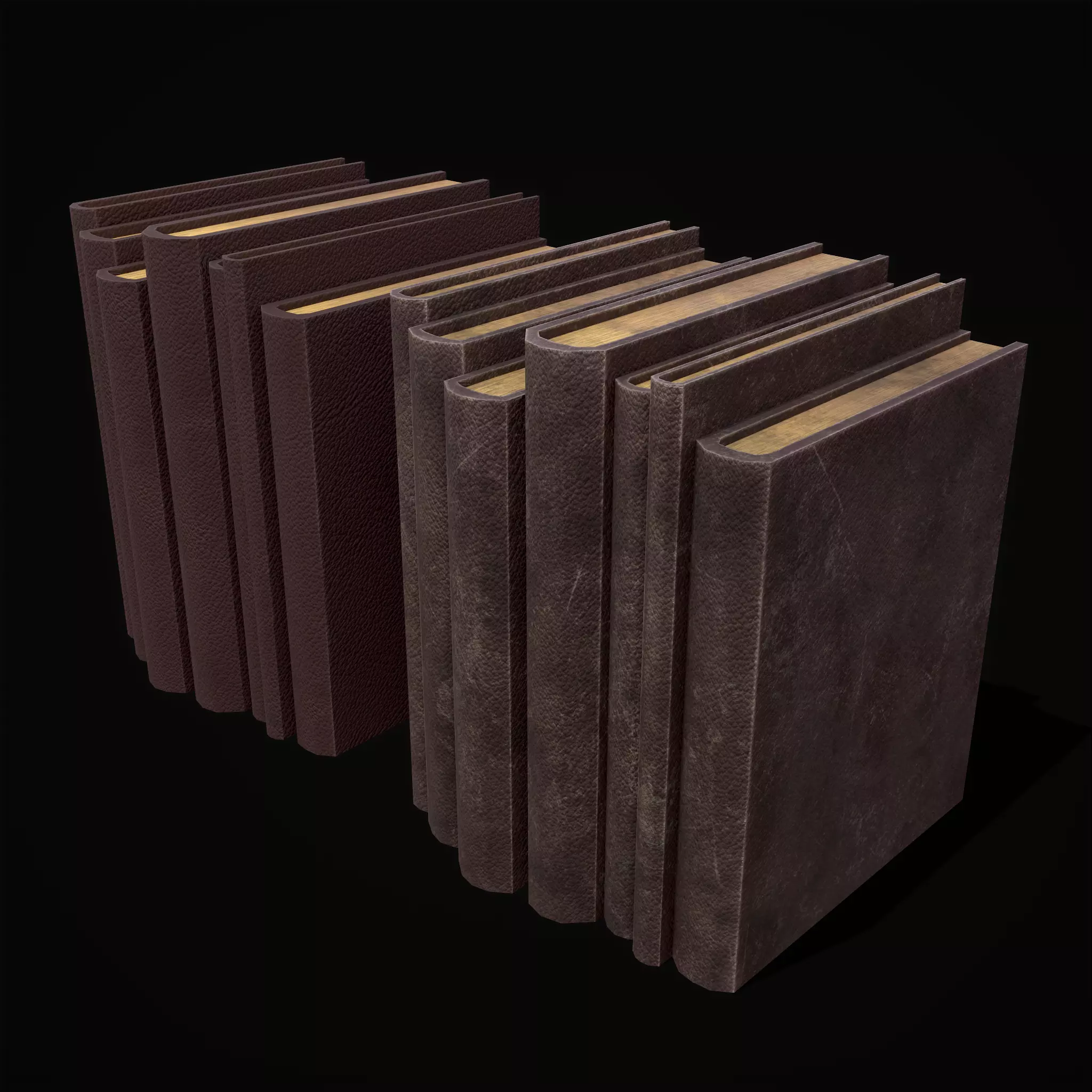 Simple Red Leather Books Low-poly 3D model_0