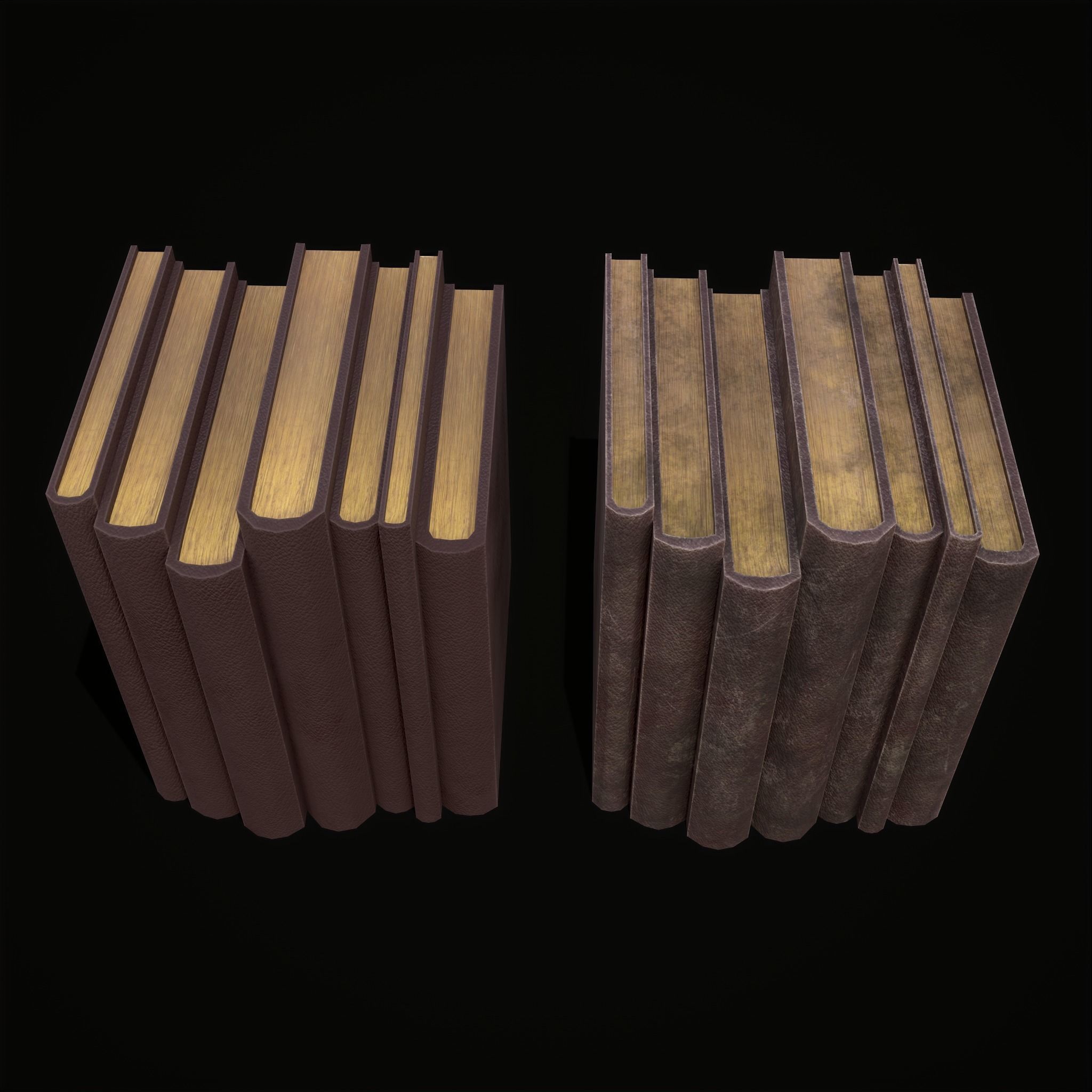 Simple Red Leather Books Low-poly 3D model_2