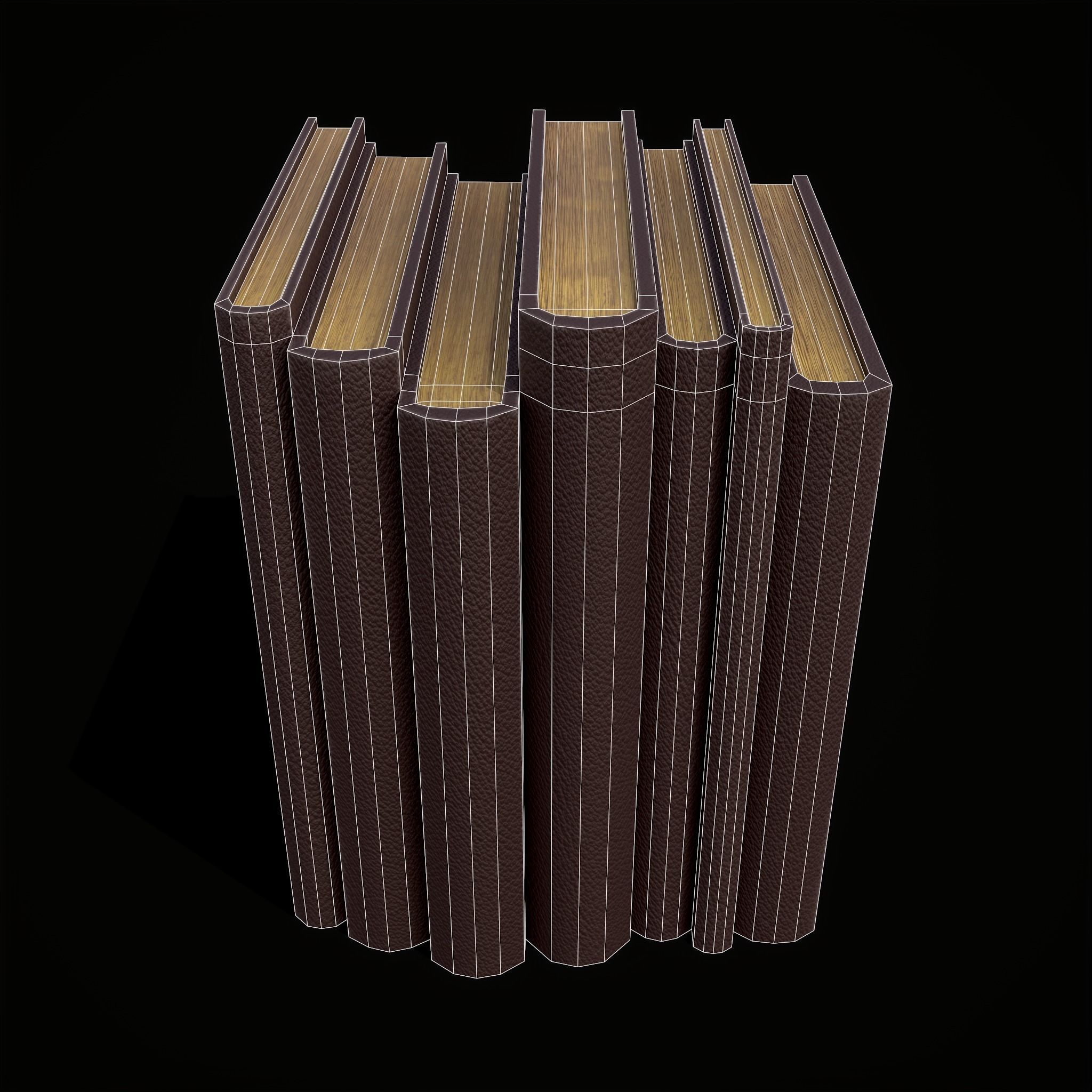 Simple Red Leather Books Low-poly 3D model_8