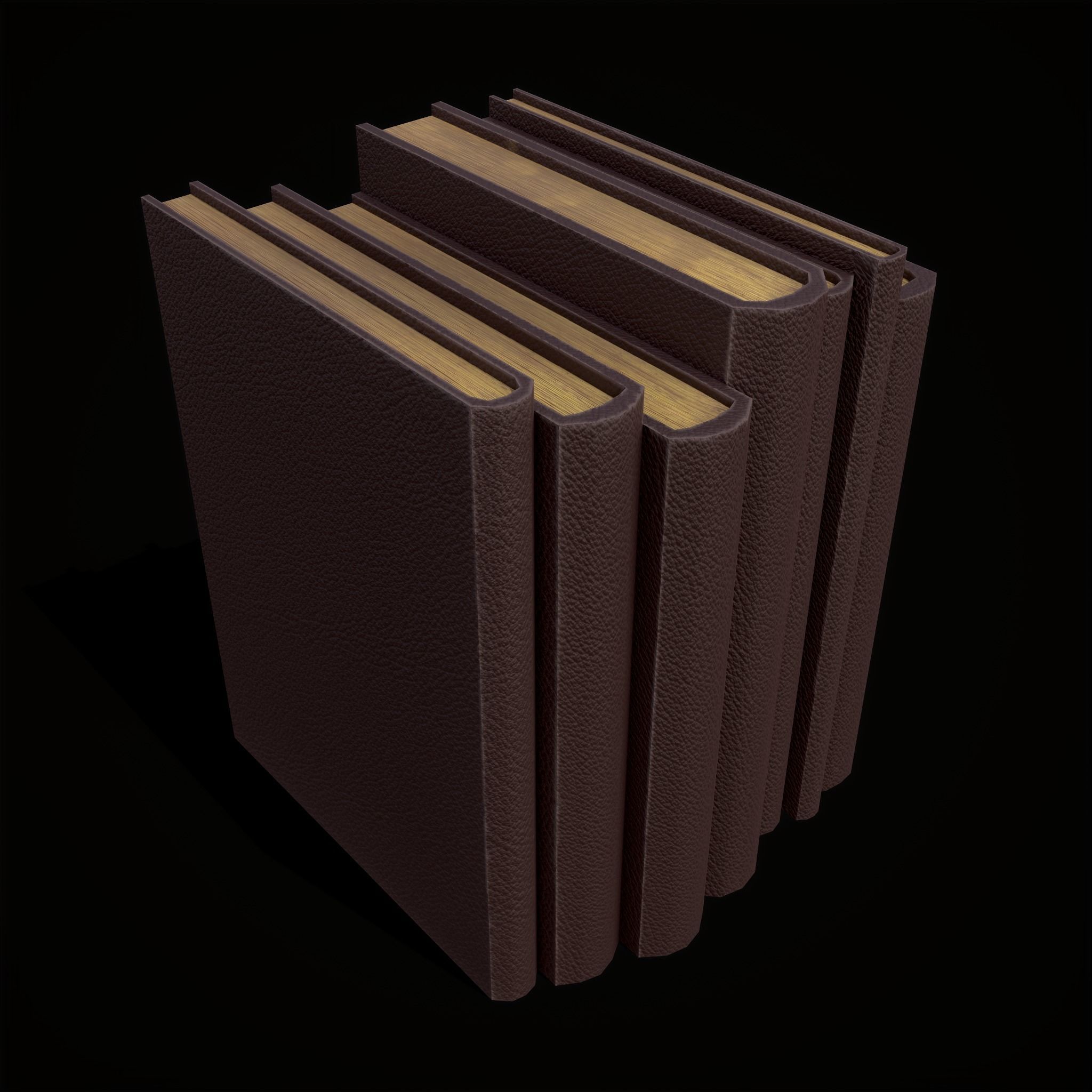 Simple Red Leather Books Low-poly 3D model_9