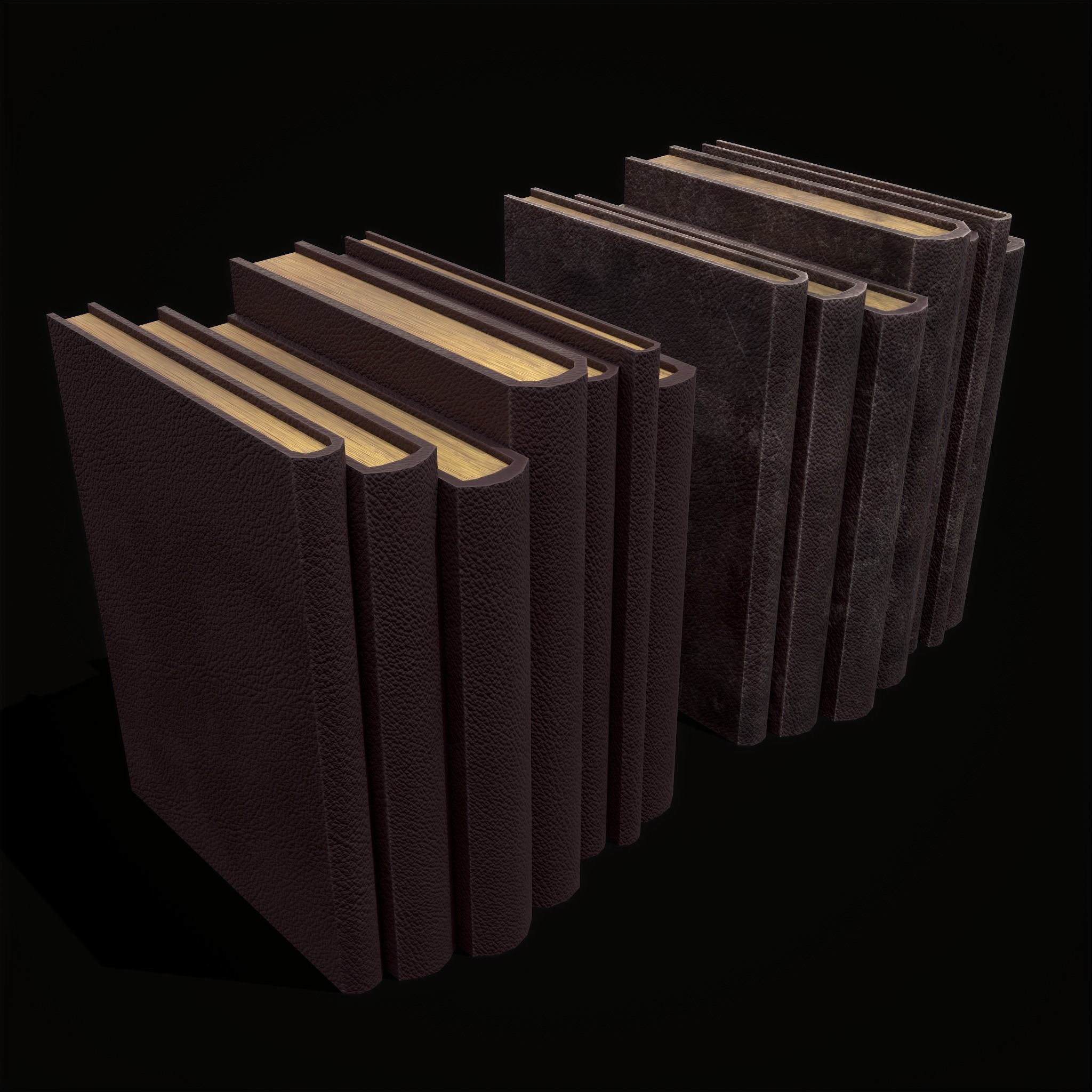Simple Red Leather Books Low-poly 3D model_4