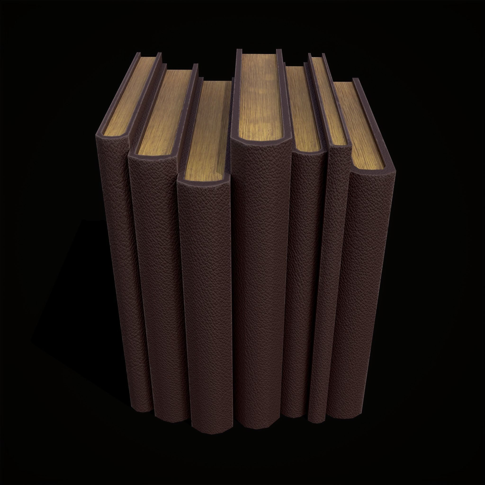 Simple Red Leather Books Low-poly 3D model_7