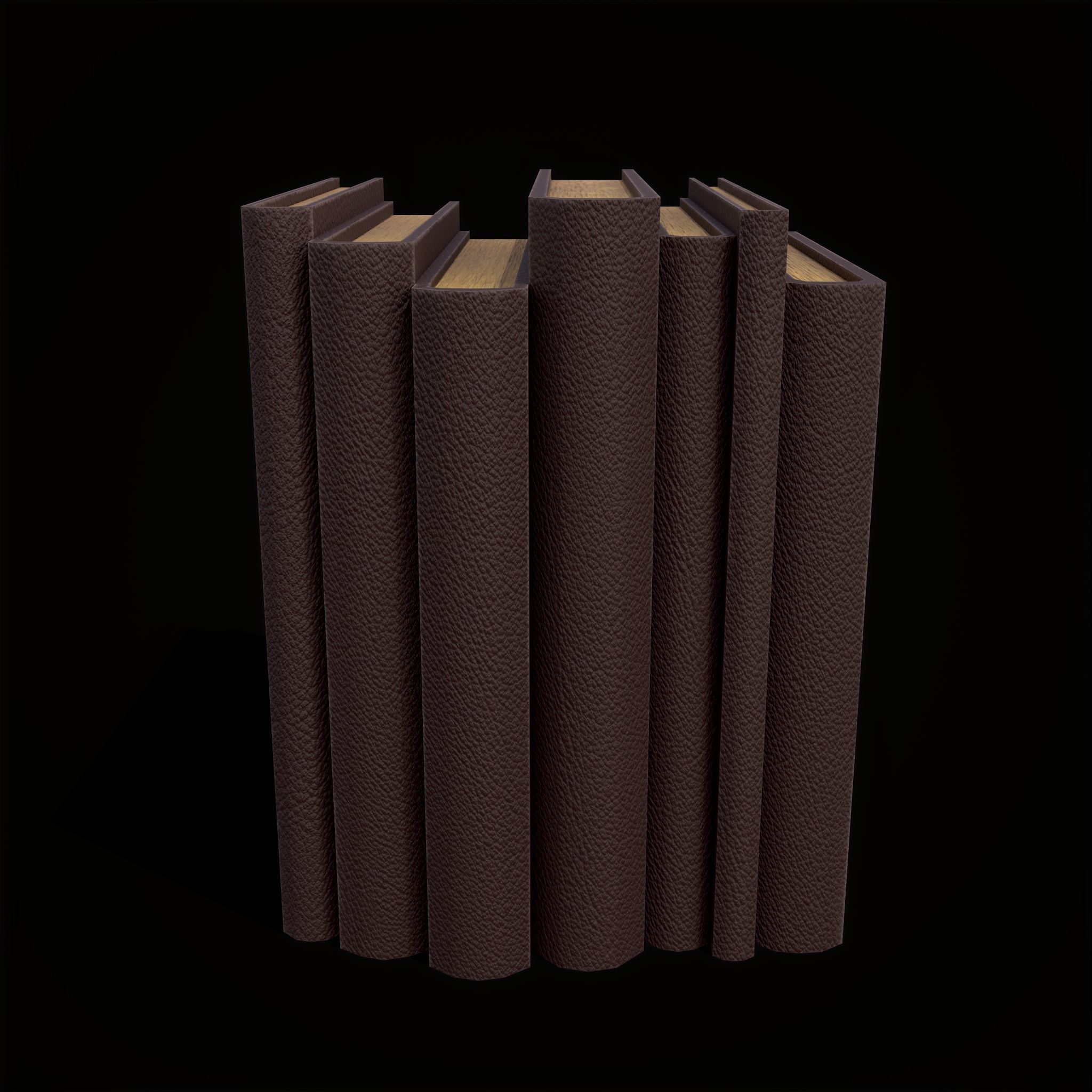 Simple Red Leather Books Low-poly 3D model_11