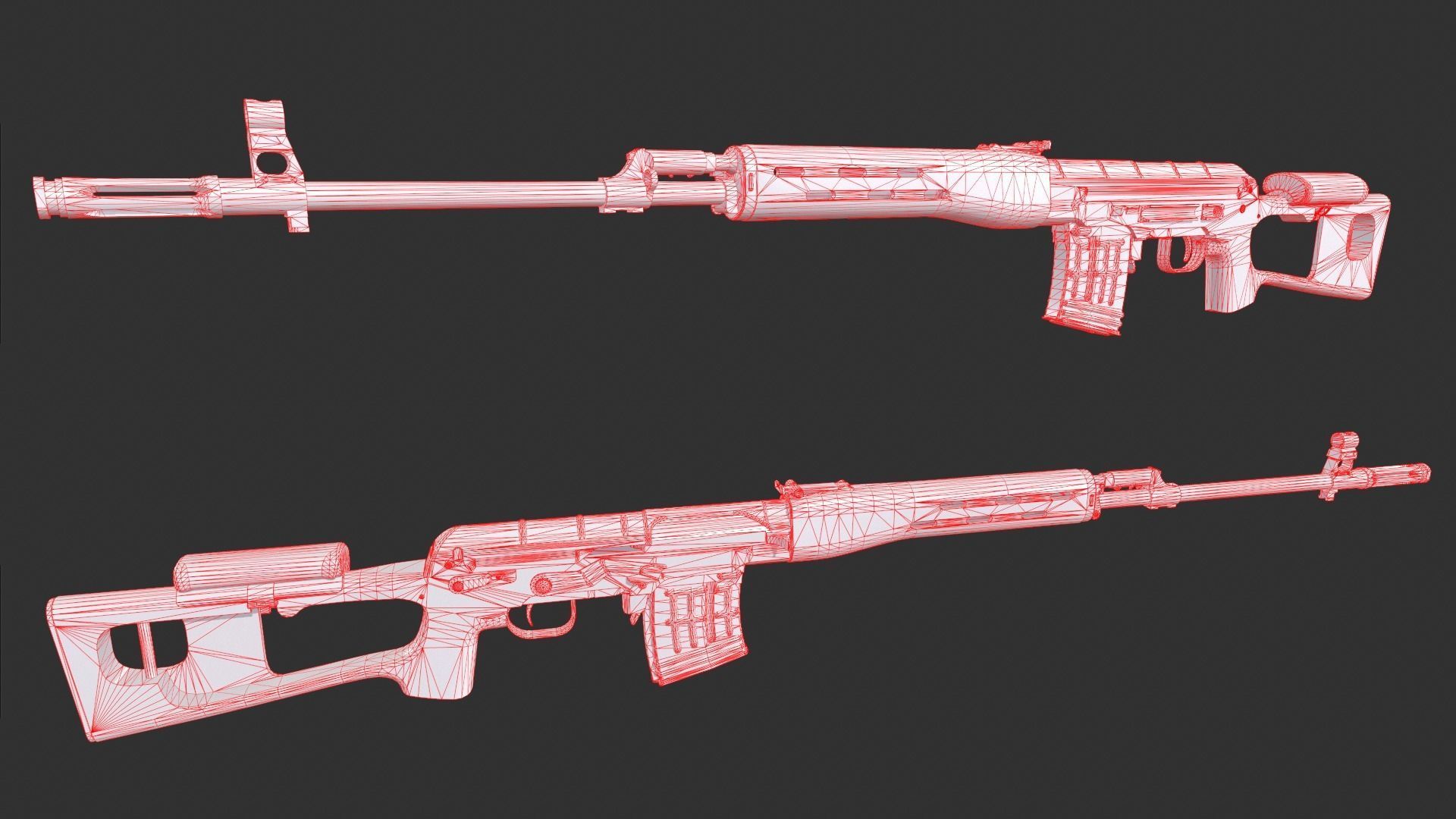 SVD Dragunov Sniper Rifle Low-poly 3D model_2