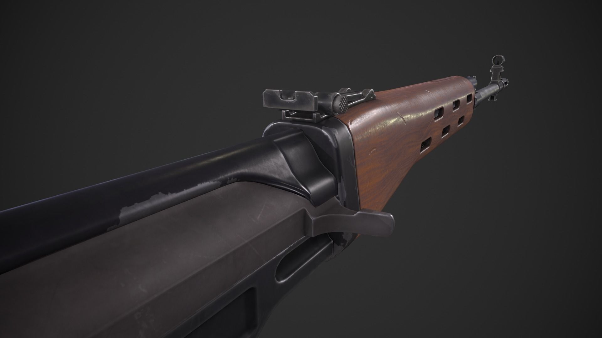 SVD Dragunov Sniper Rifle Low-poly 3D model_15