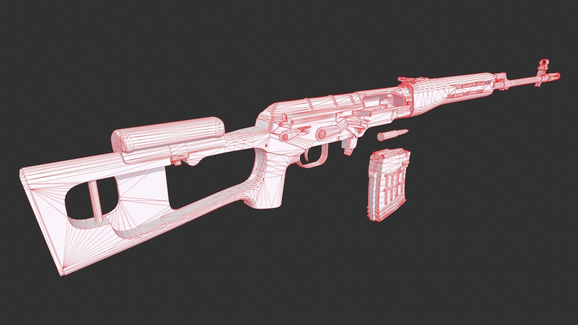 SVD Dragunov Sniper Rifle Low-poly 3D model_18