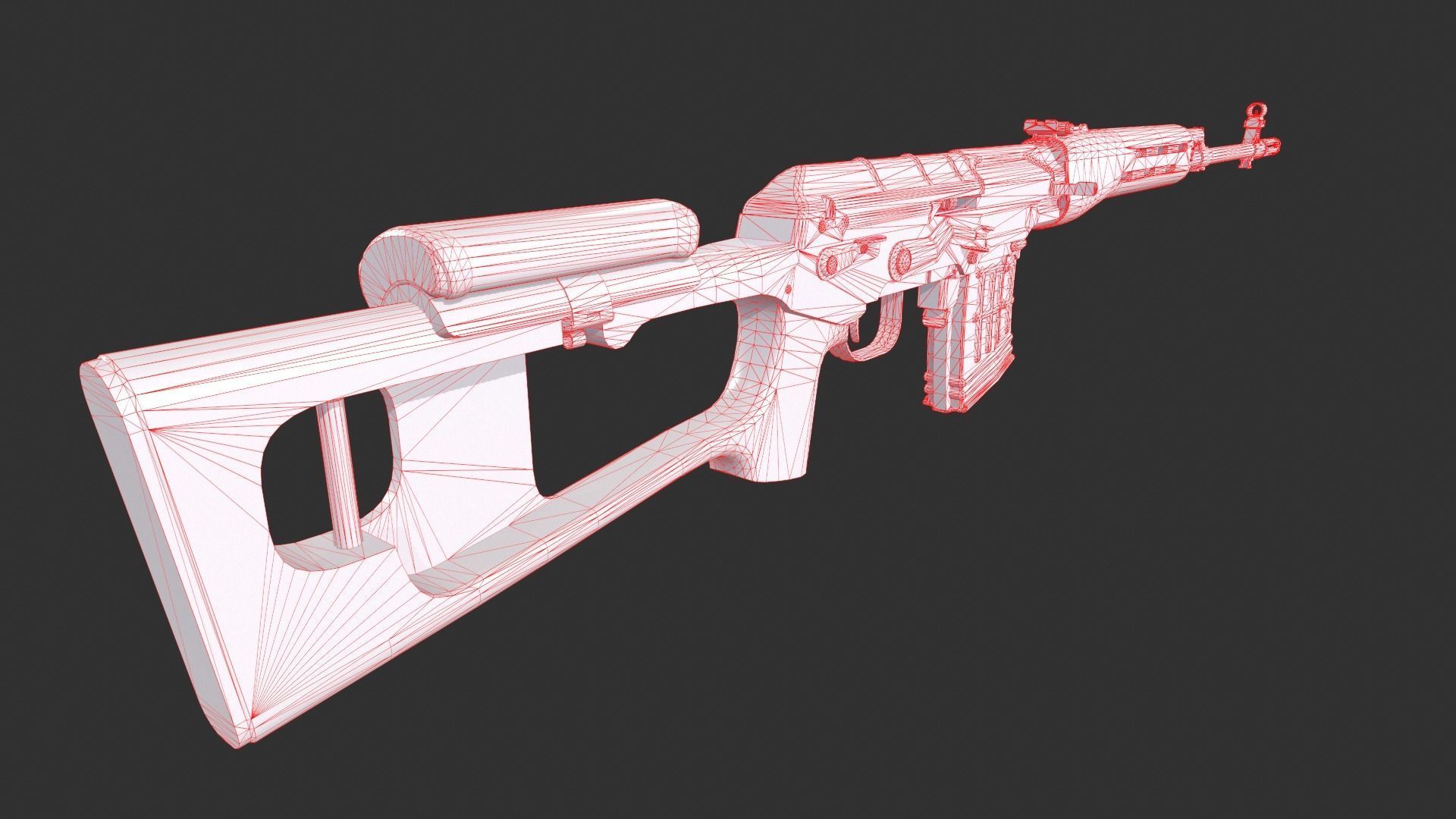SVD Dragunov Sniper Rifle Low-poly 3D model_10