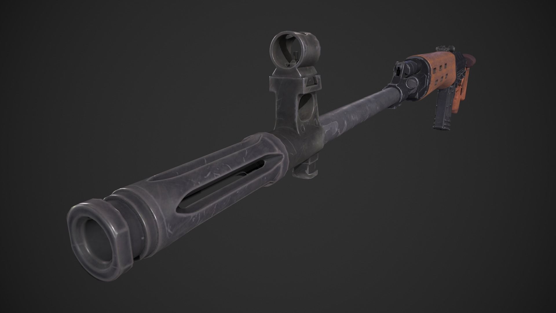 SVD Dragunov Sniper Rifle Low-poly 3D model_13