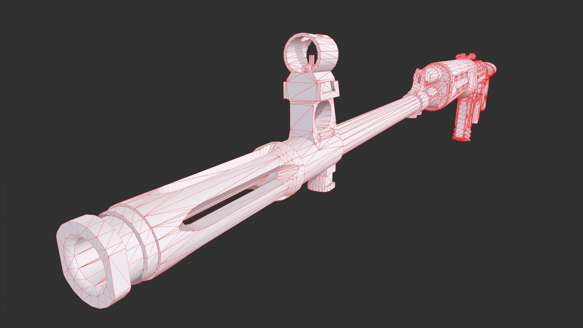 SVD Dragunov Sniper Rifle Low-poly 3D model_14