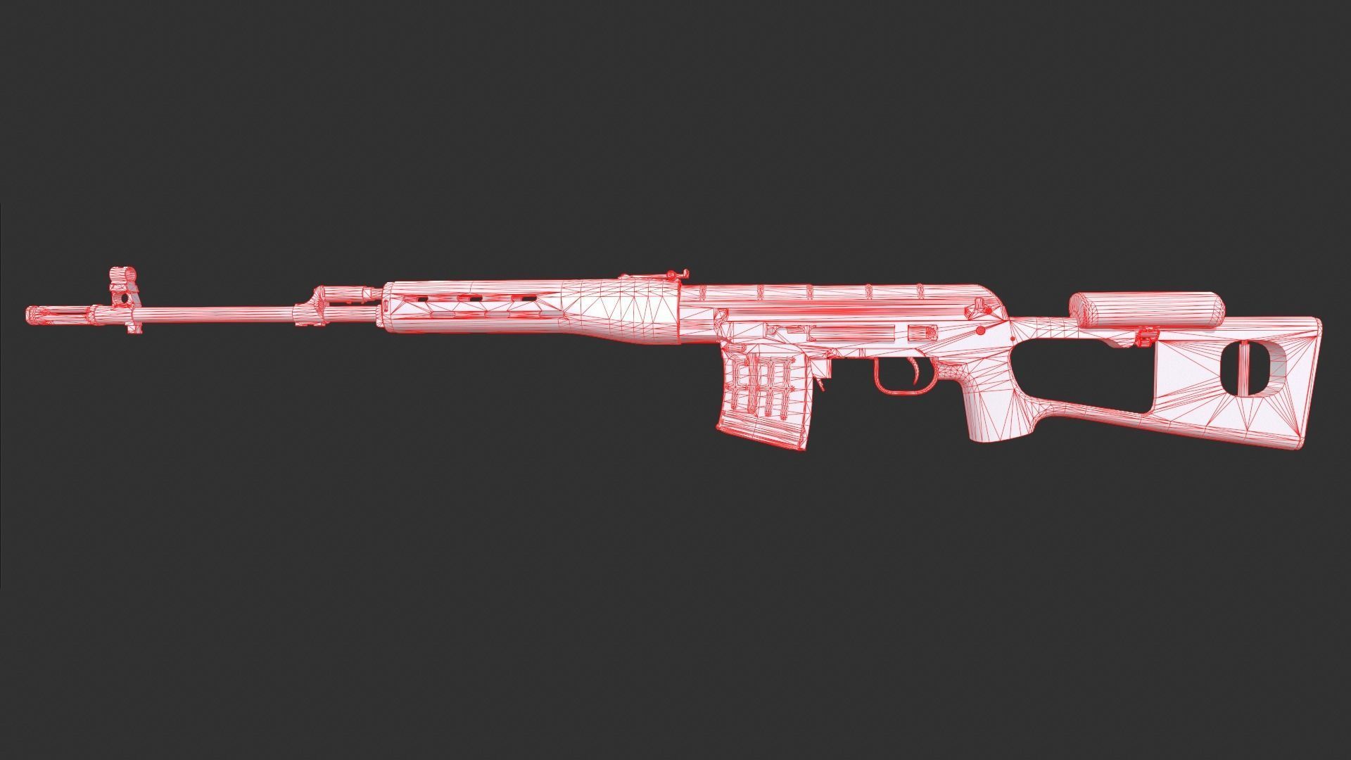 SVD Dragunov Sniper Rifle Low-poly 3D model_8