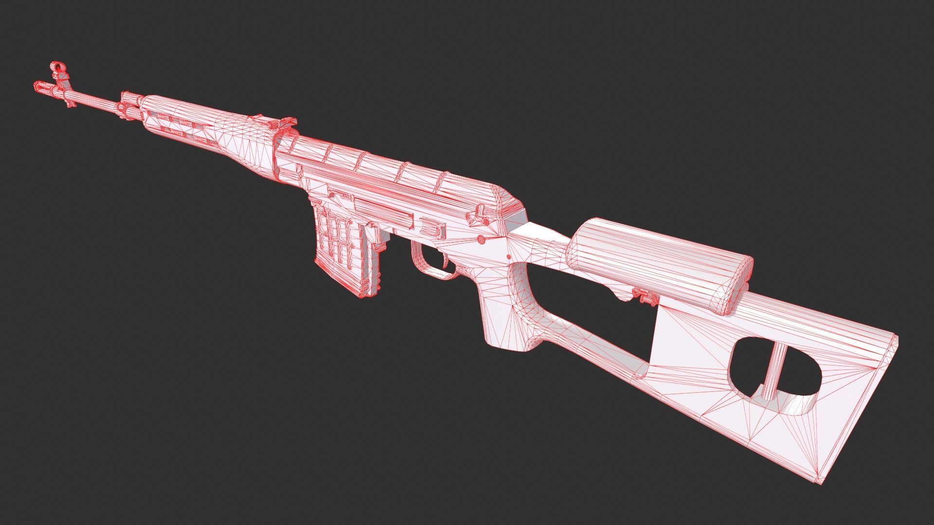 SVD Dragunov Sniper Rifle Low-poly 3D model_12
