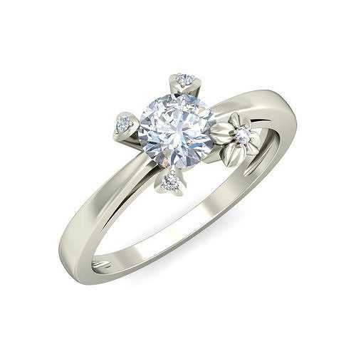 Solitaire Engagement Wedding Women Ring 3D print model