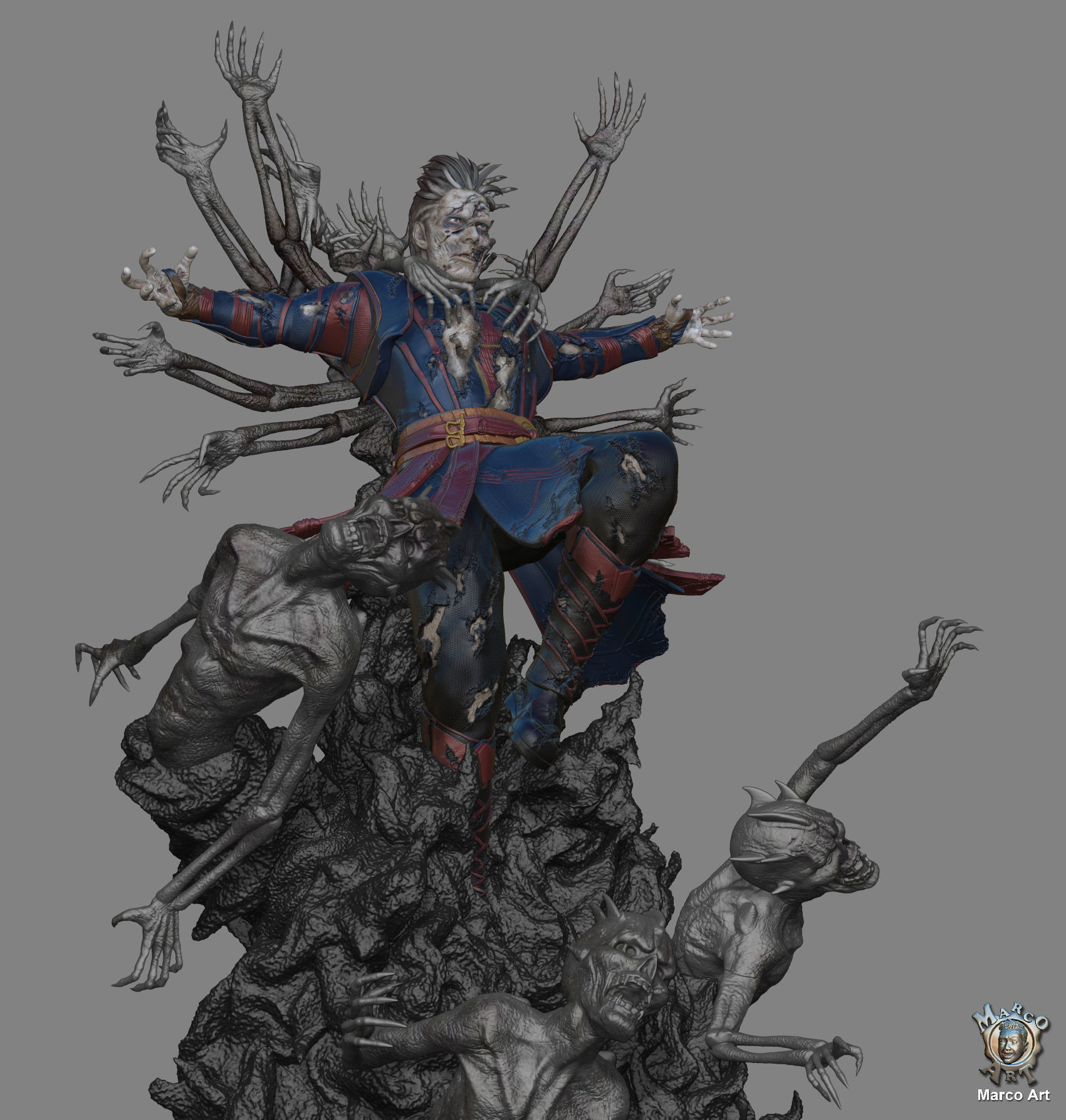 Doctor Strange in the Multiverse of Madness Zombie ver stl file  3D print model_8