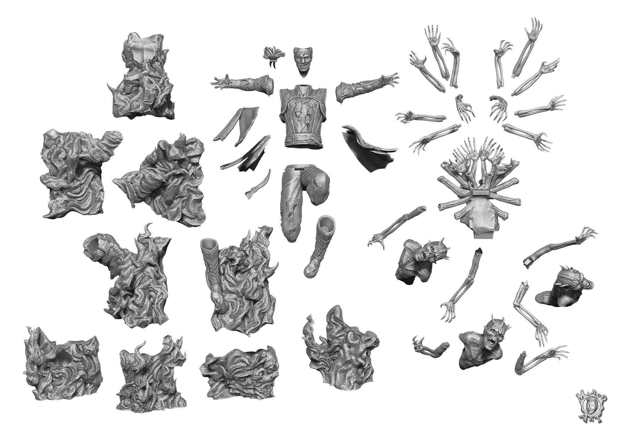 Doctor Strange in the Multiverse of Madness Zombie ver stl file  3D print model_6