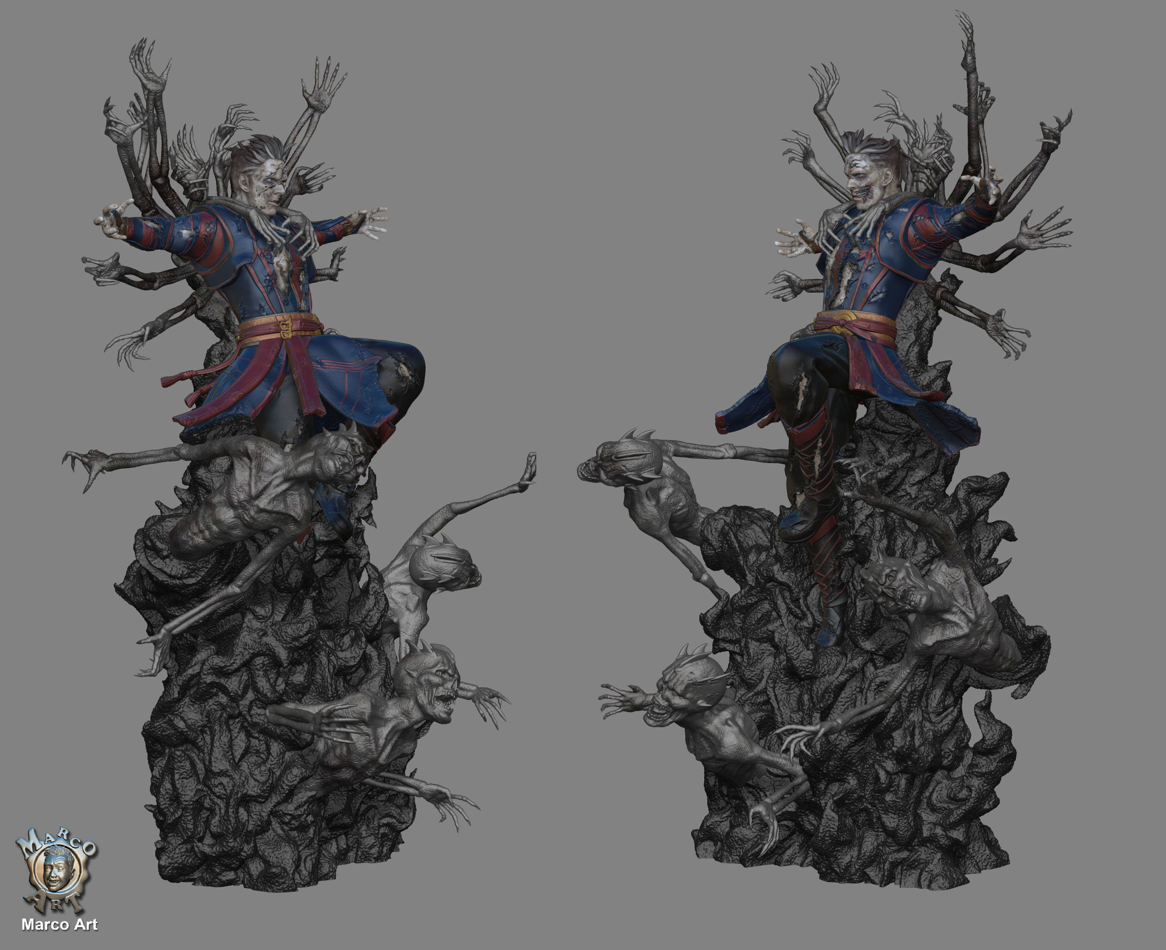 Doctor Strange in the Multiverse of Madness Zombie ver stl file  3D print model_10