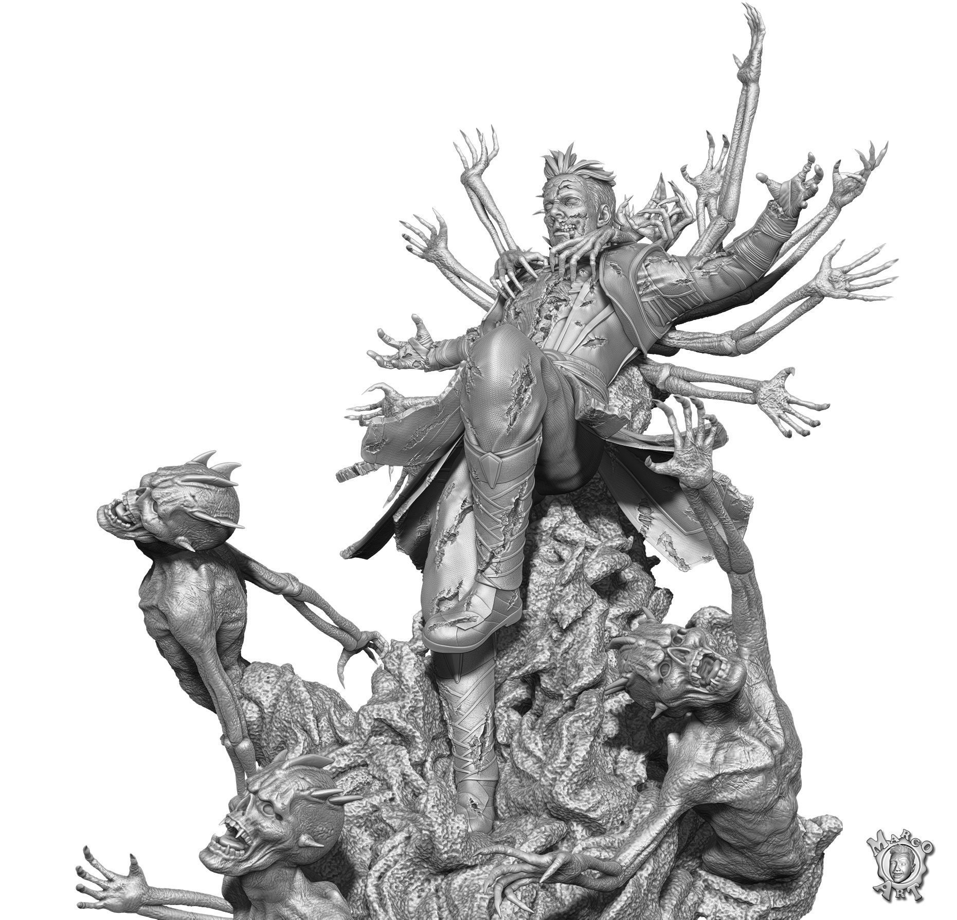 Doctor Strange in the Multiverse of Madness Zombie ver stl file  3D print model_2