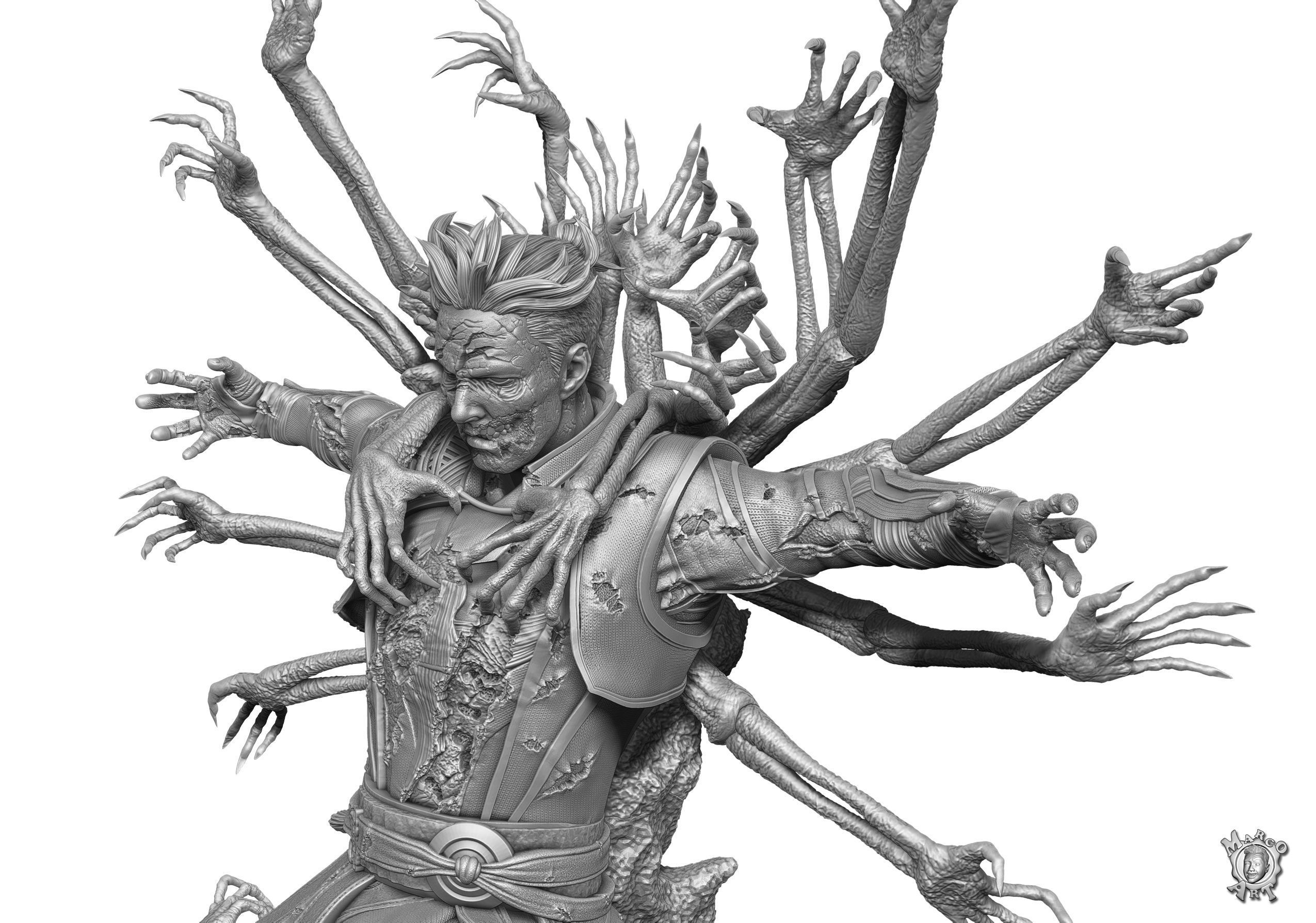 Doctor Strange in the Multiverse of Madness Zombie ver stl file  3D print model_5