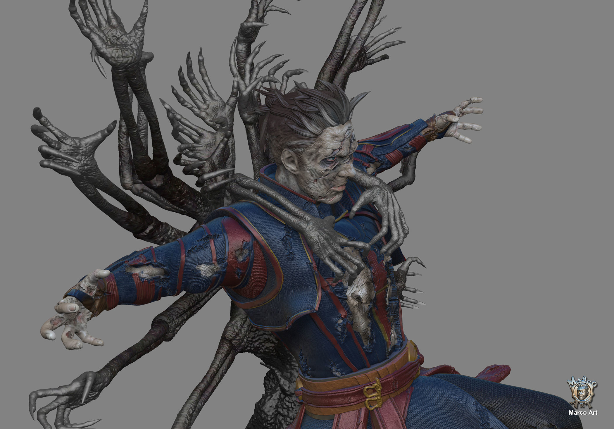 Doctor Strange in the Multiverse of Madness Zombie ver stl file  3D print model_12