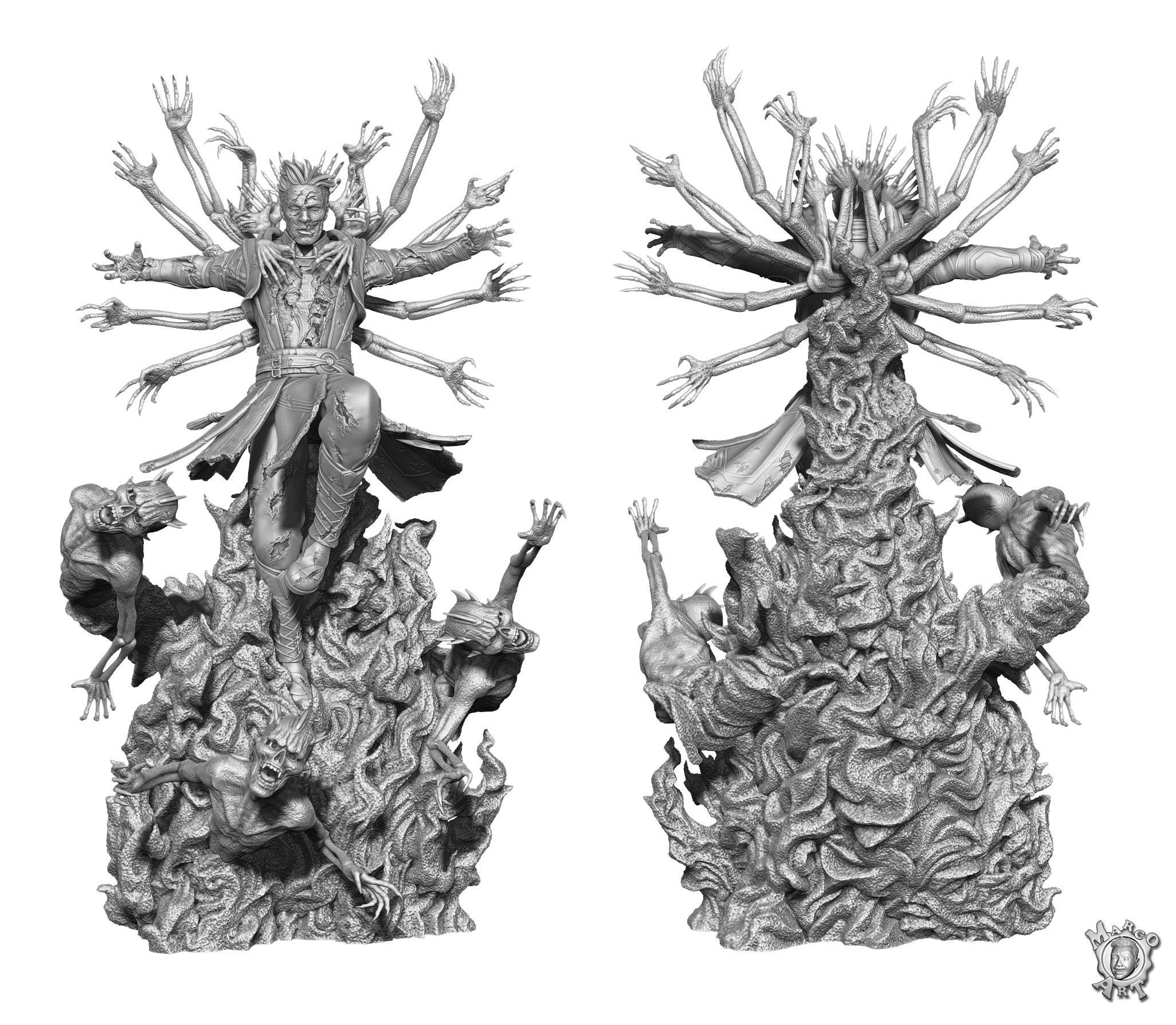 Doctor Strange in the Multiverse of Madness Zombie ver stl file  3D print model_1