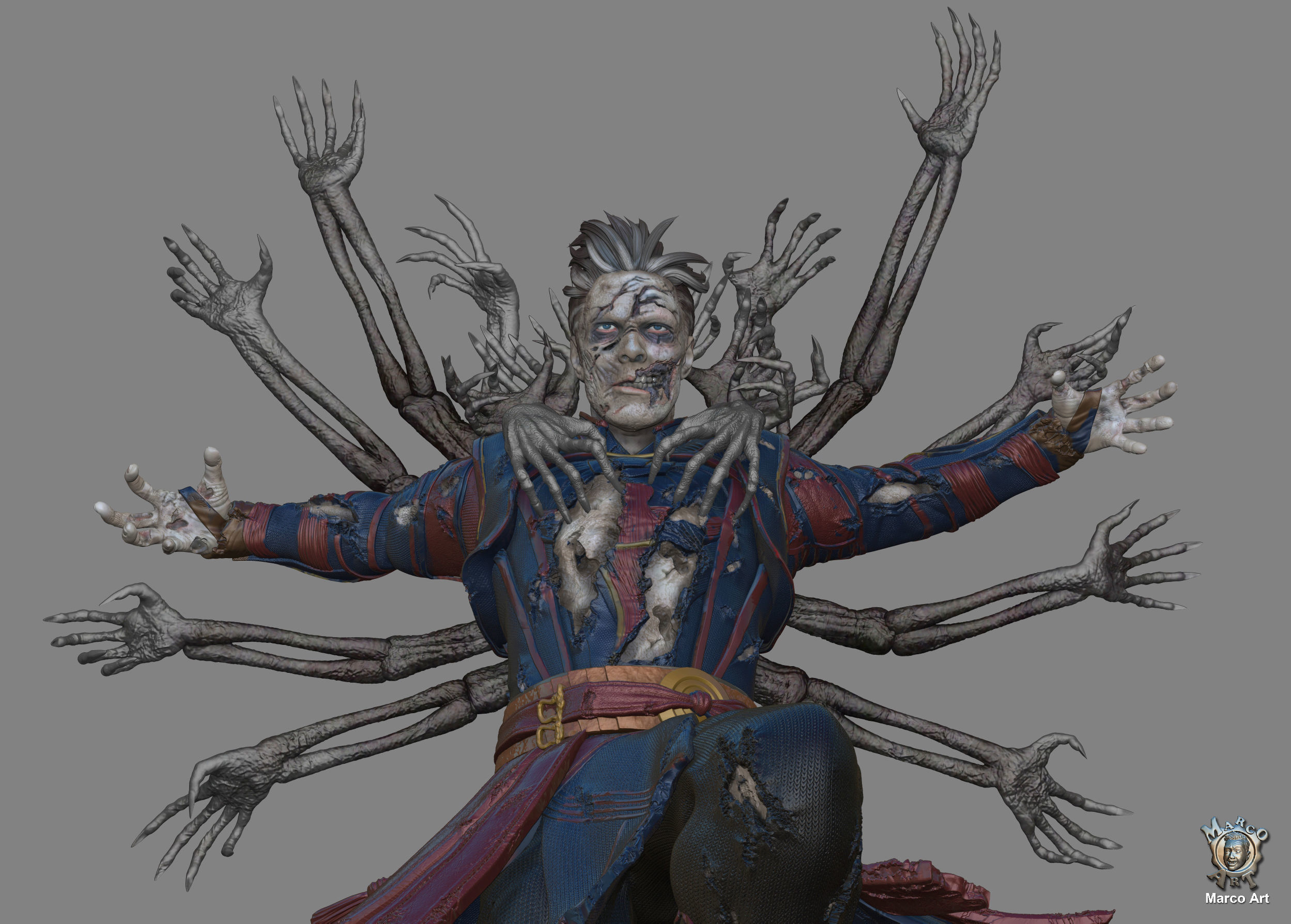 Doctor Strange in the Multiverse of Madness Zombie ver stl file  3D print model_9