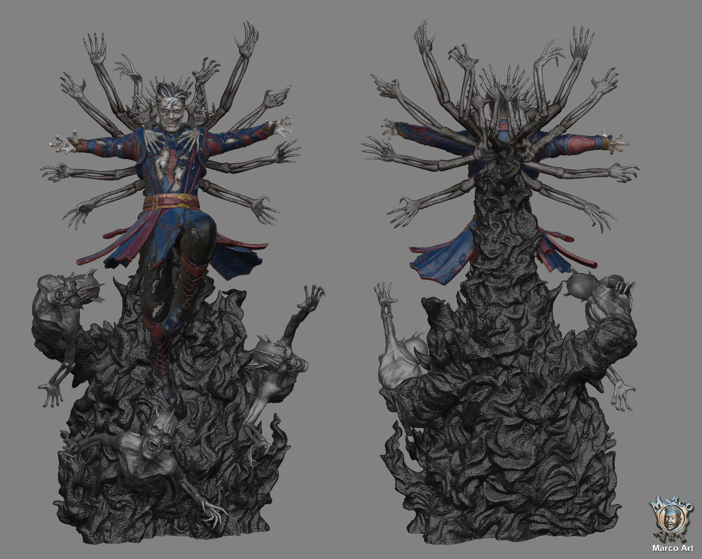 Doctor Strange in the Multiverse of Madness Zombie ver stl file  3D print model_11