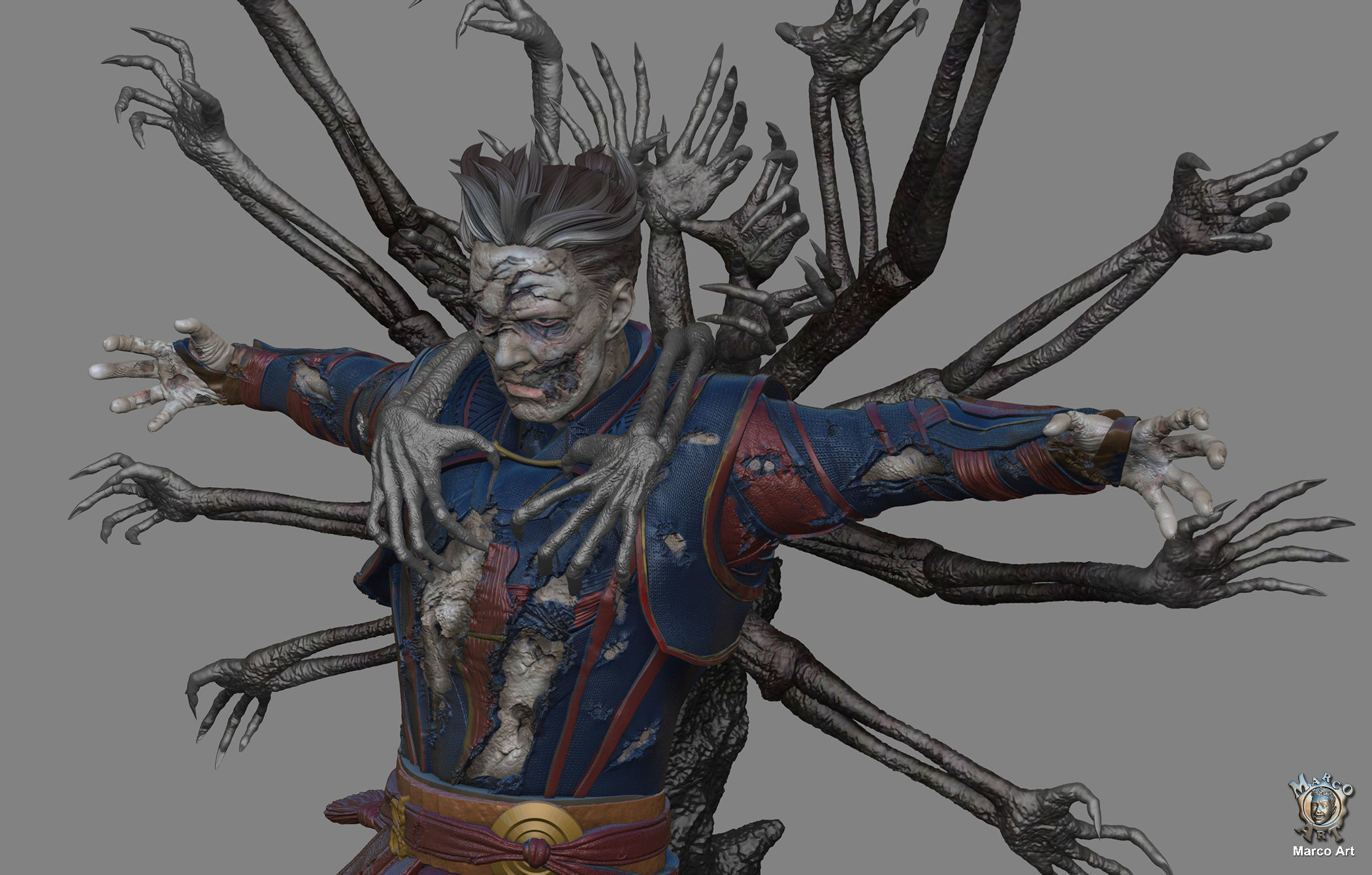 Doctor Strange in the Multiverse of Madness Zombie ver stl file  3D print model_7