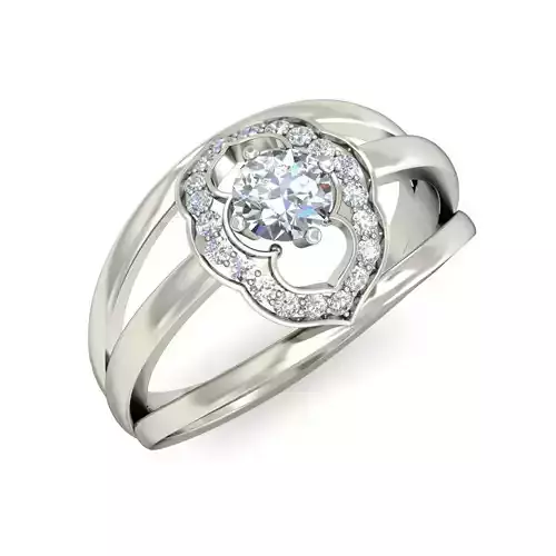 Solitaire Engagement Wedding Split Shank Women Ring