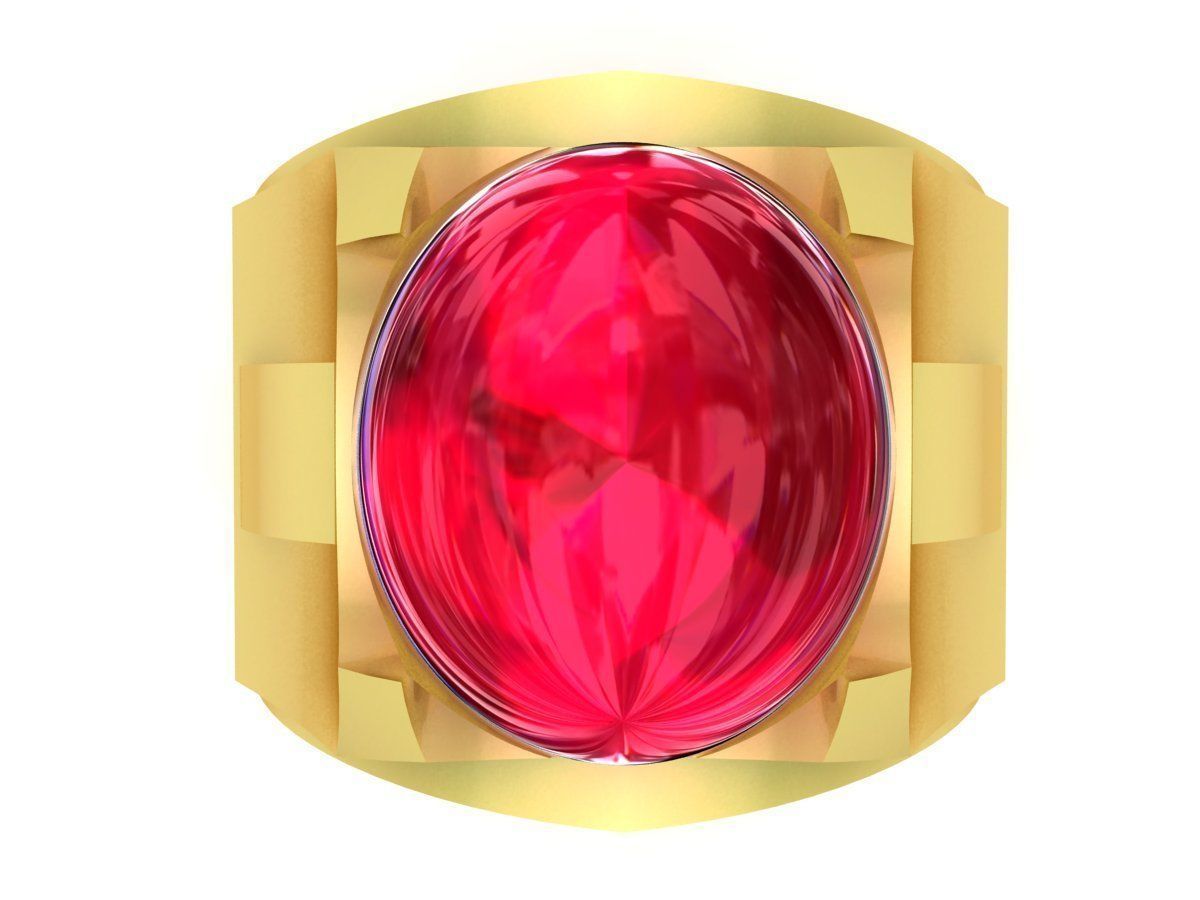 fengshui korea oval ruby men ring 3414 3D print model_2