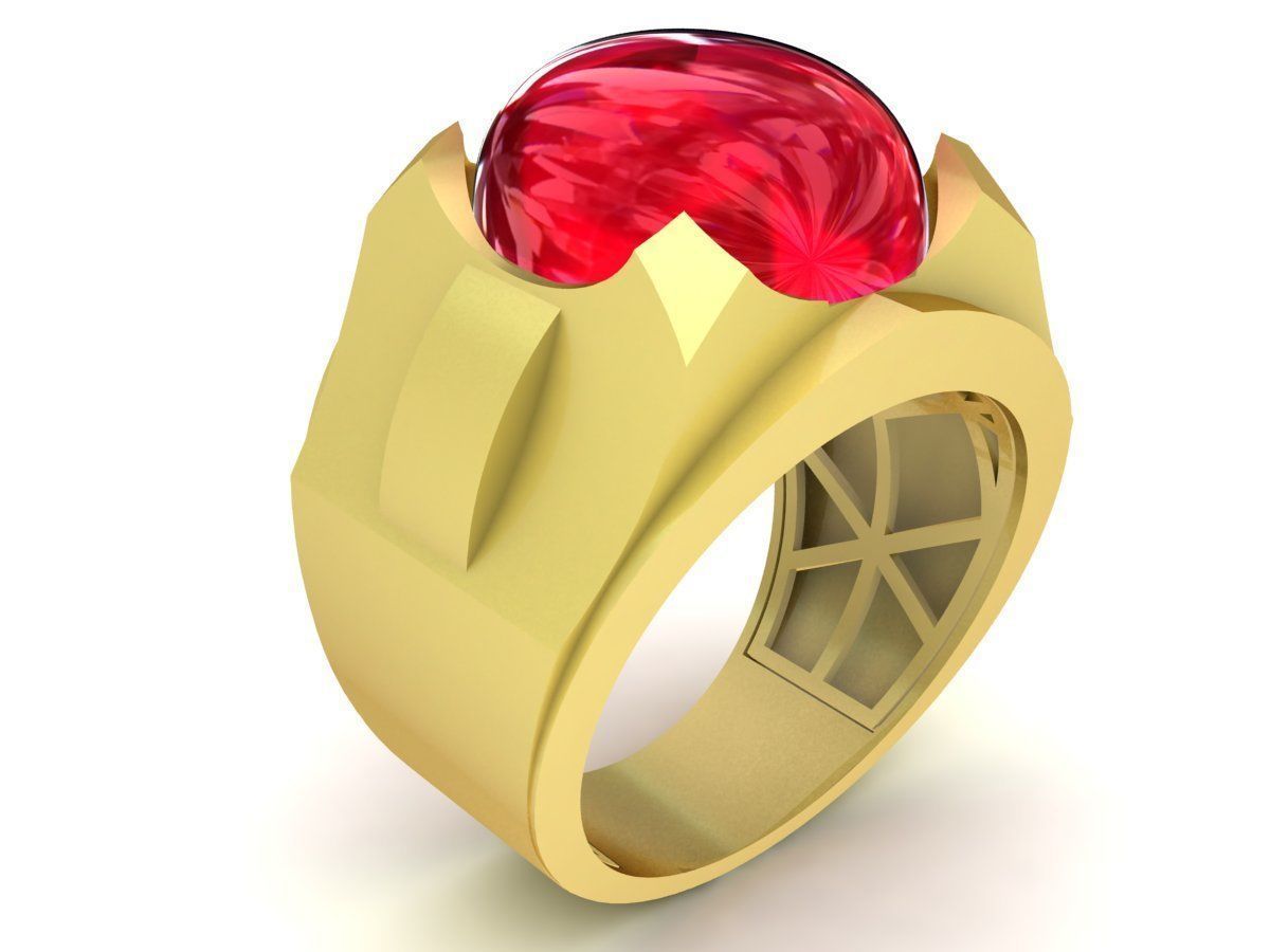 fengshui korea oval ruby men ring 3414 3D print model_1