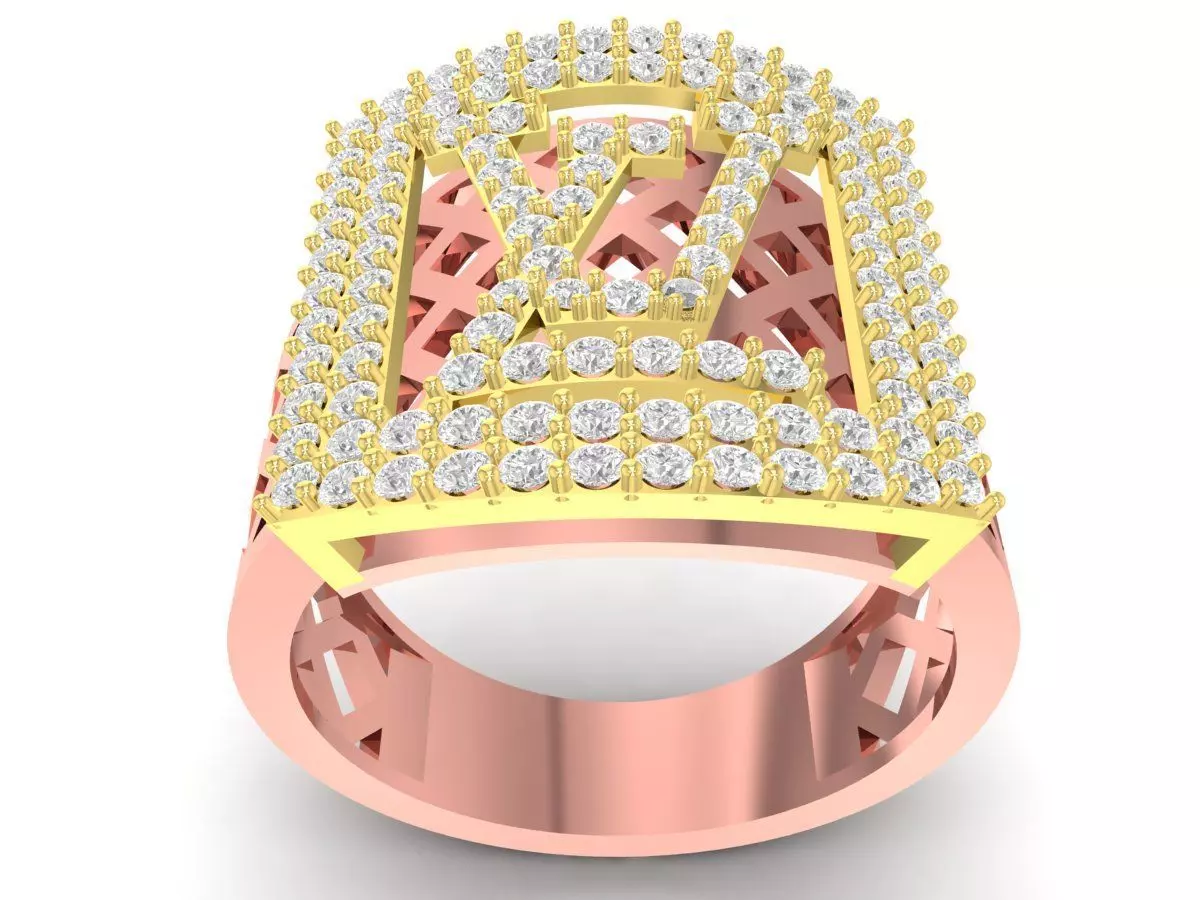 Luxury Multi Layer Square Diamond Ring Model 3415 3D print model