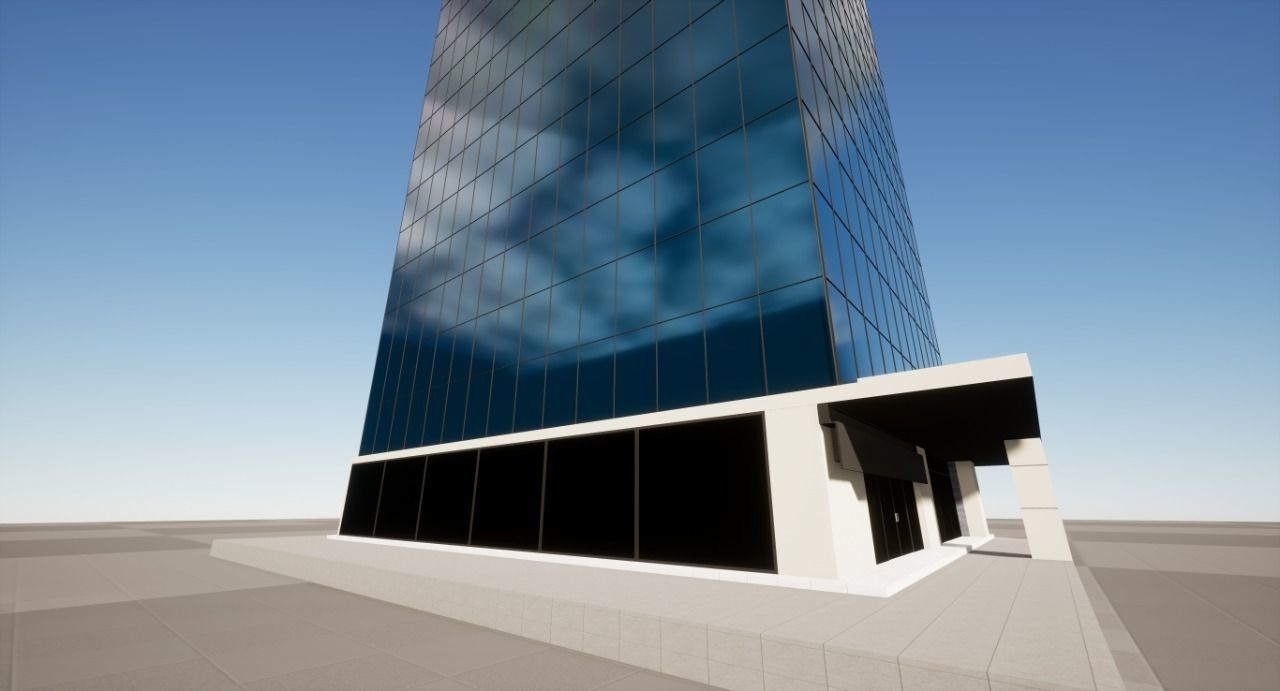 Office Glass Building or Commercial  Low-poly 3D model_8