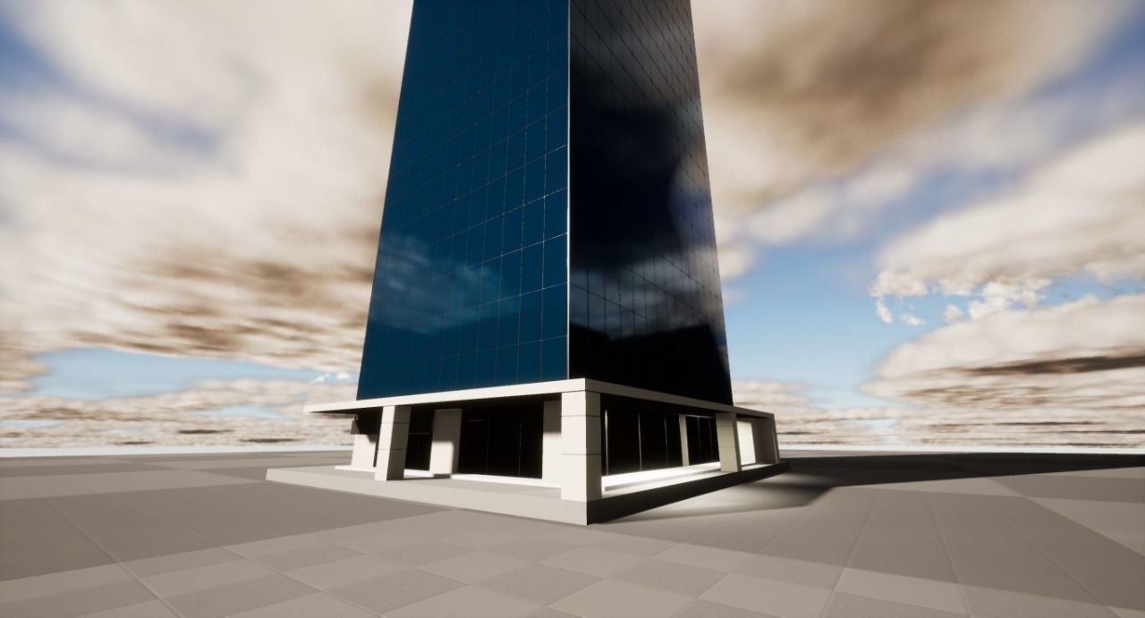 Office Glass Building or Commercial  Low-poly 3D model_5