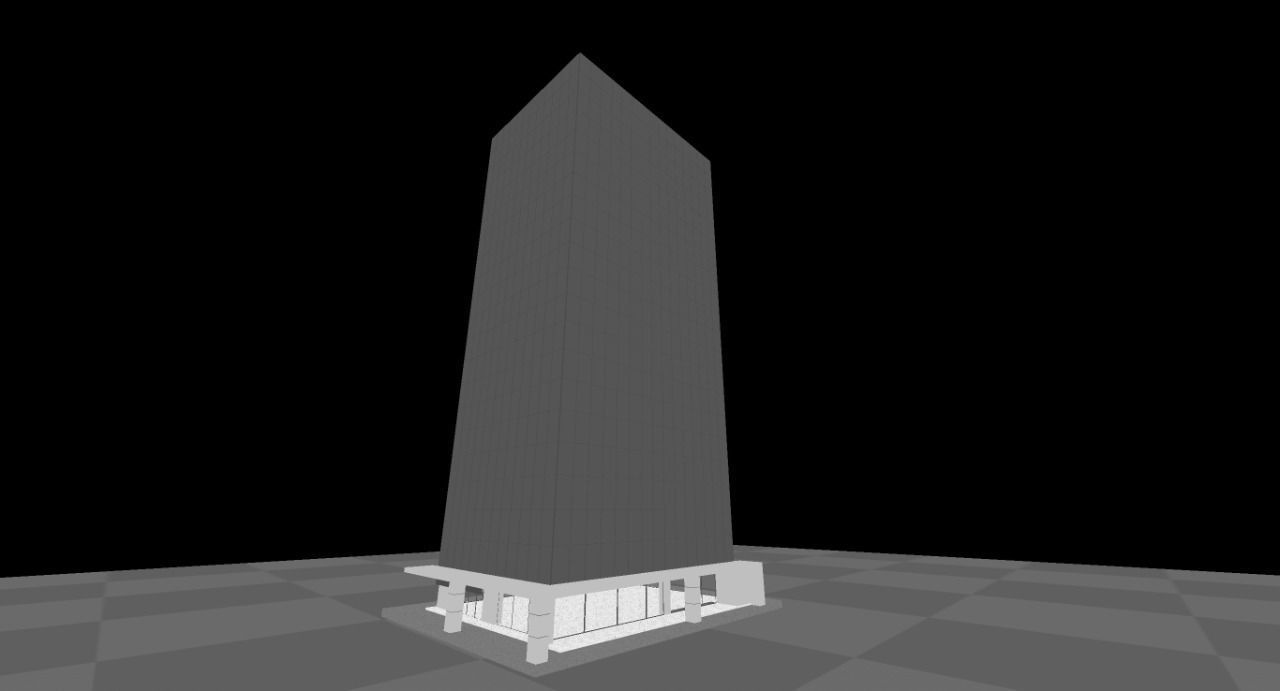 Office Glass Building or Commercial  Low-poly 3D model_2