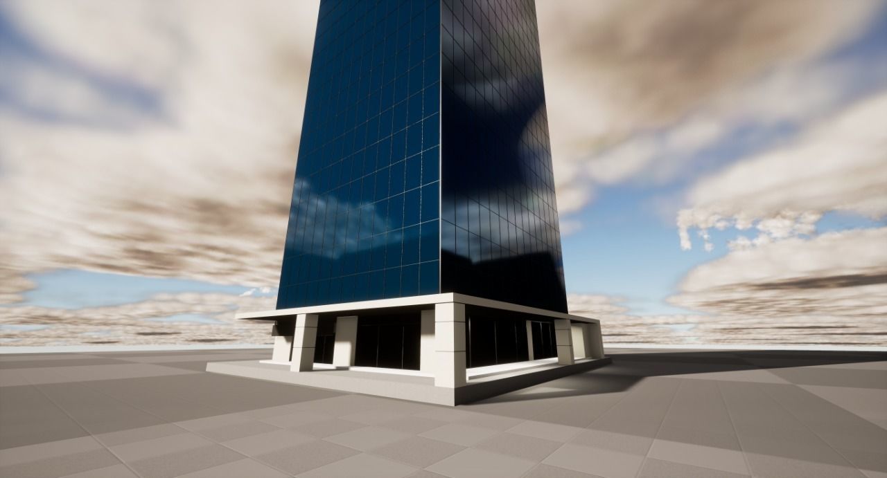 Office Glass Building or Commercial  Low-poly 3D model_4
