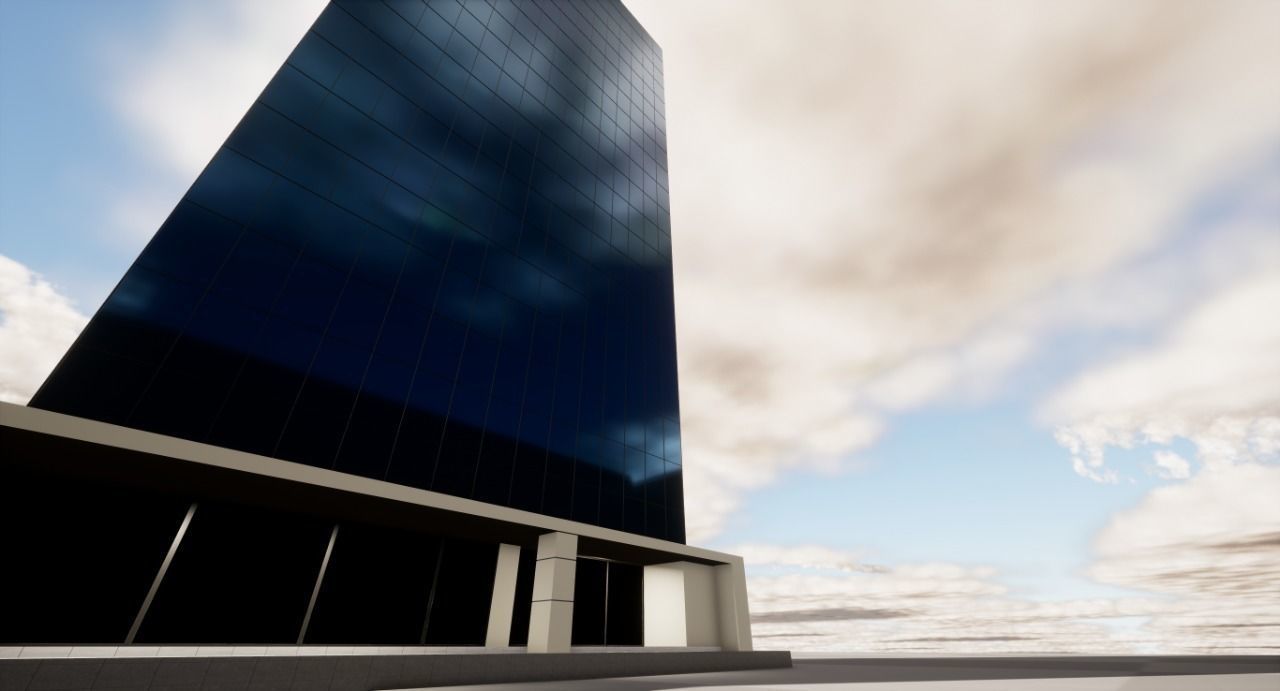 Office Glass Building or Commercial  Low-poly 3D model_7