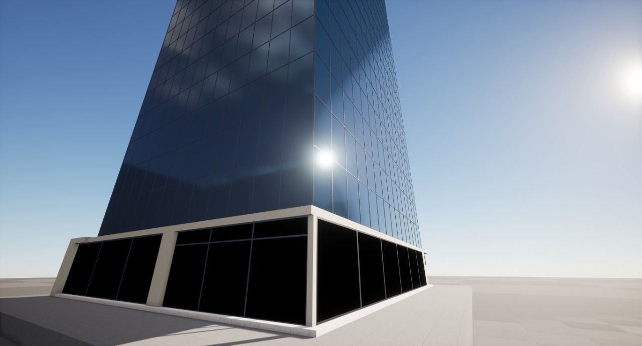 Office Glass Building or Commercial  Low-poly 3D model_9