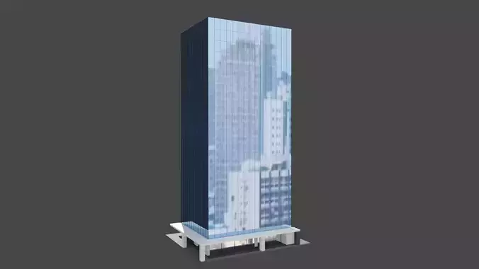 Office Glass Building or Commercial  Low-poly 3D model