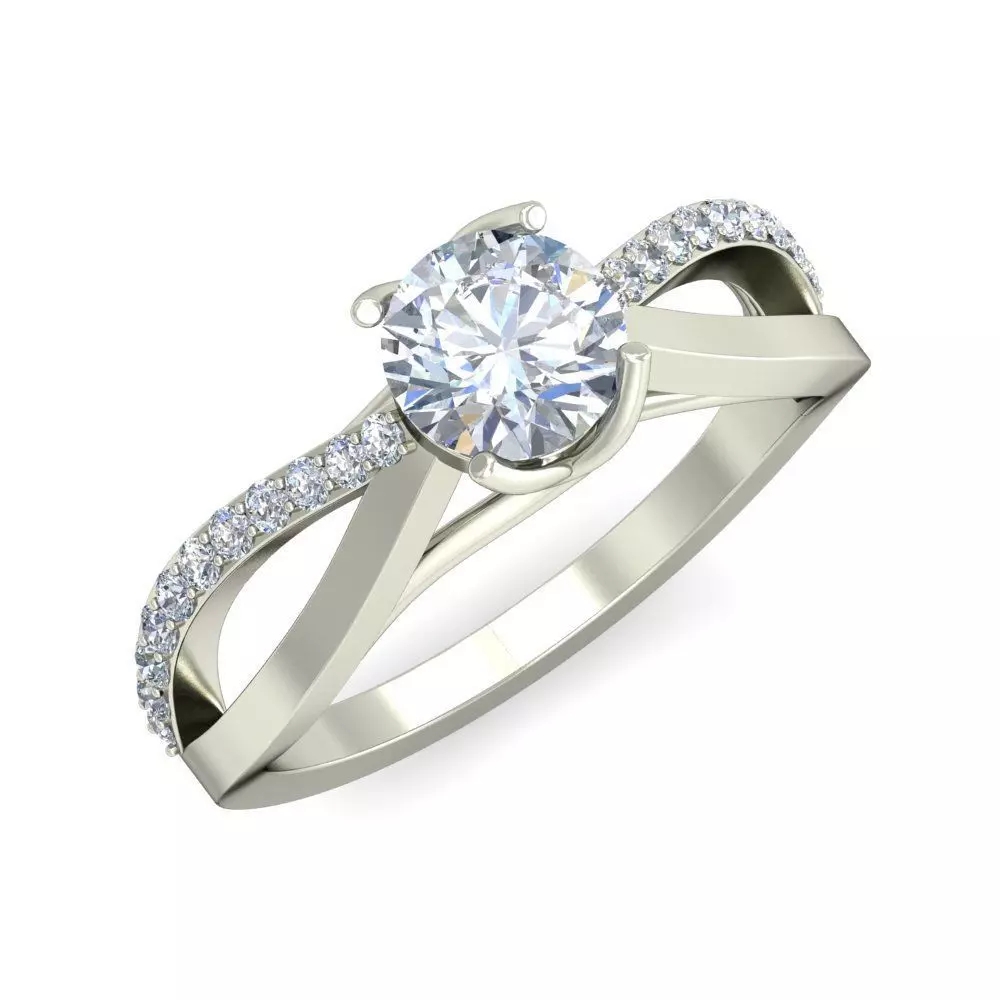 Women Wedding Engagement Two Band Ring 3D print model