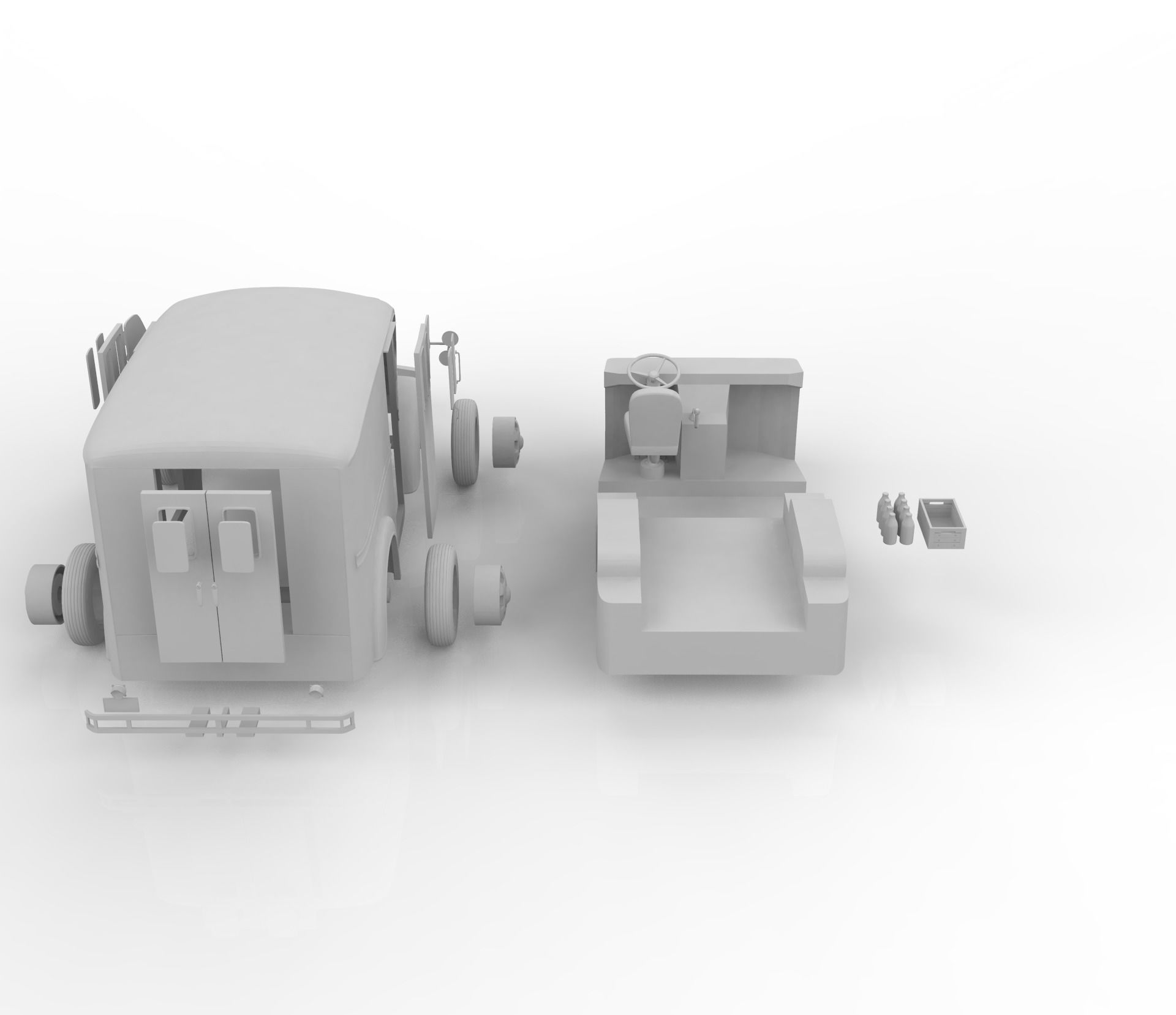 Divco 206 Milk Truck 1953 3D print model_9