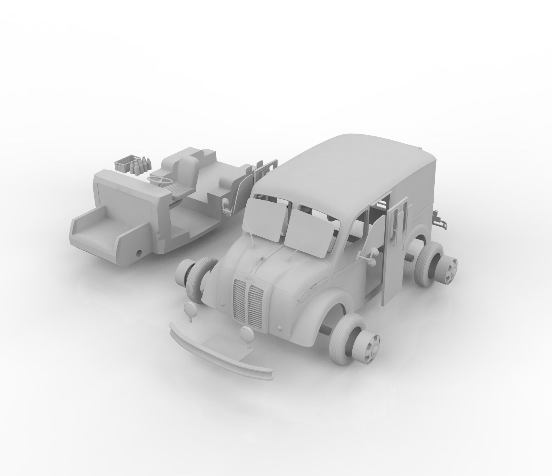 Divco 206 Milk Truck 1953 3D print model_12