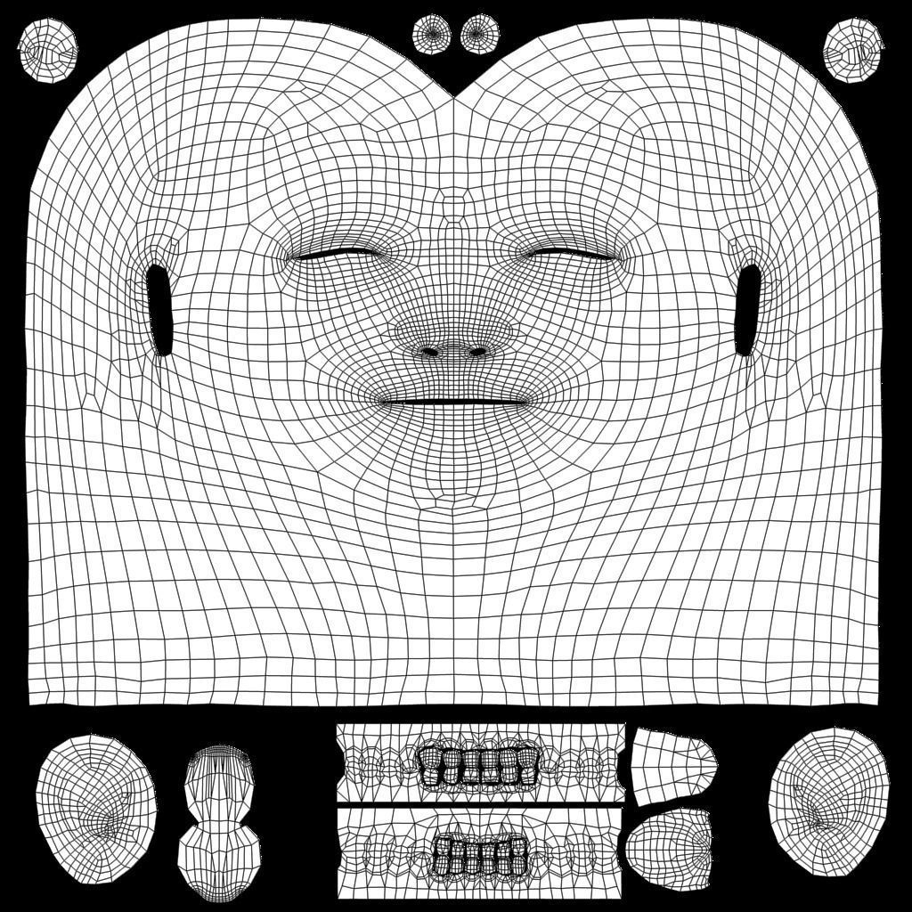 Simple Female Head Mesh Free 3D model_1