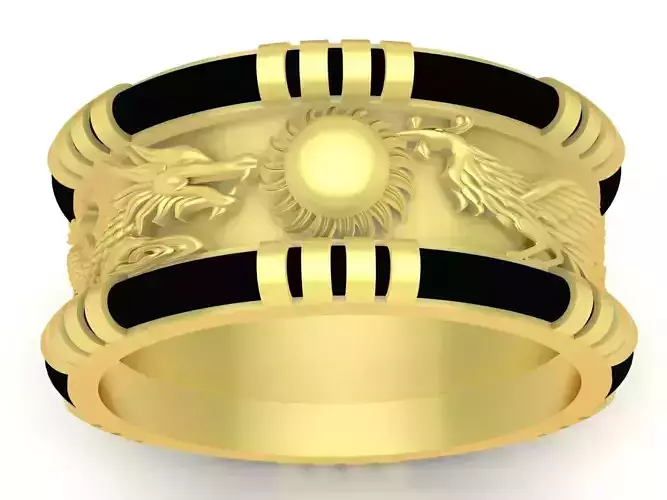 fengshui lucky dragon and phoneix ring 3418